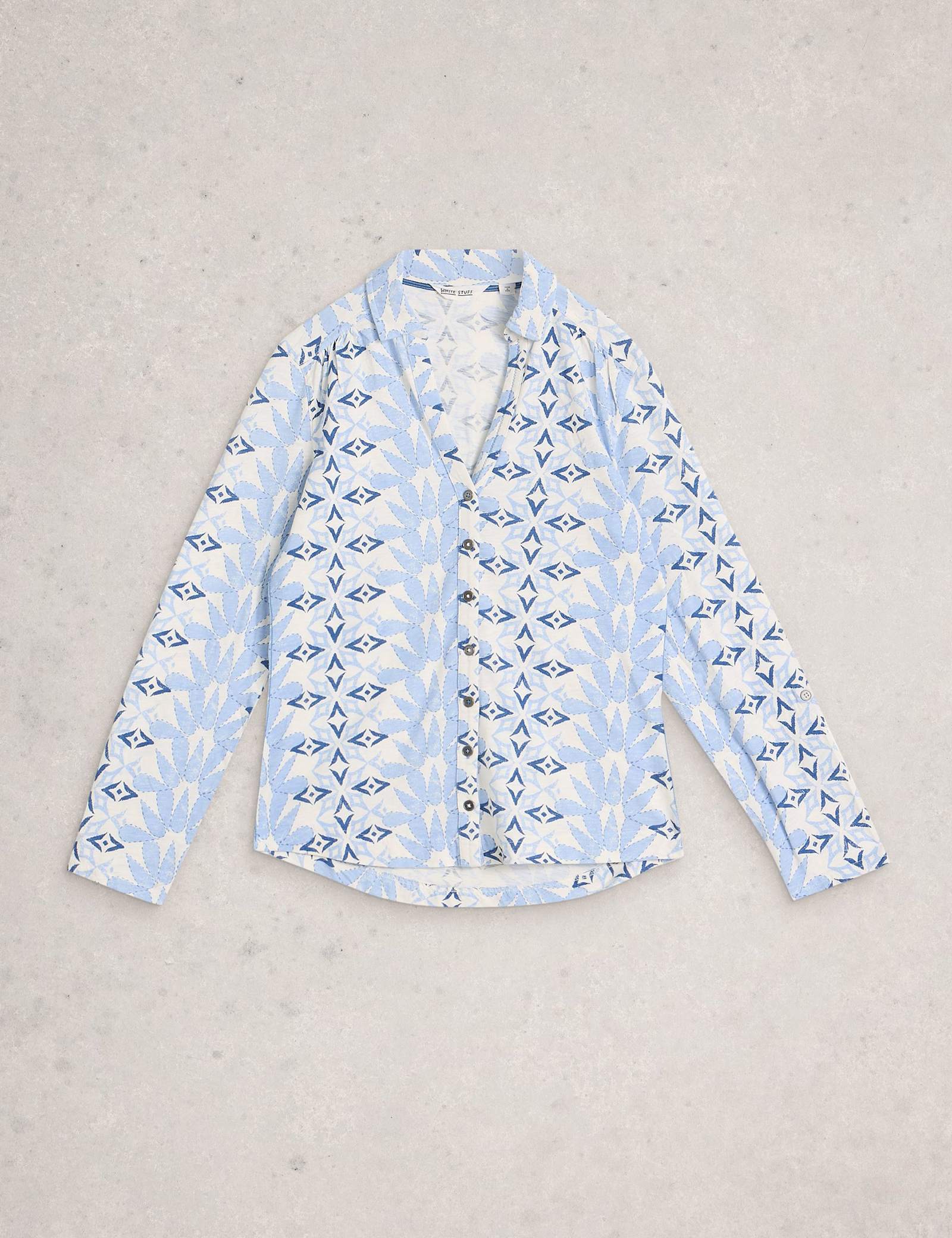 Pure Cotton Jersey Printed Collared Shirt - image 1