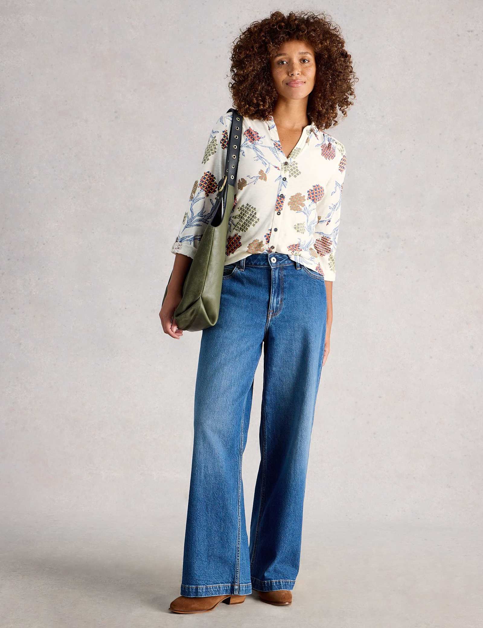 Pure Cotton Jersey Printed Collared Shirt - image 5