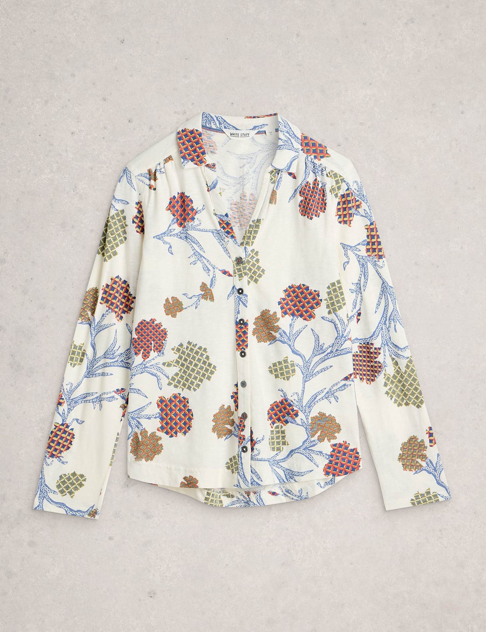 Pure Cotton Jersey Printed Collared Shirt - image 2
