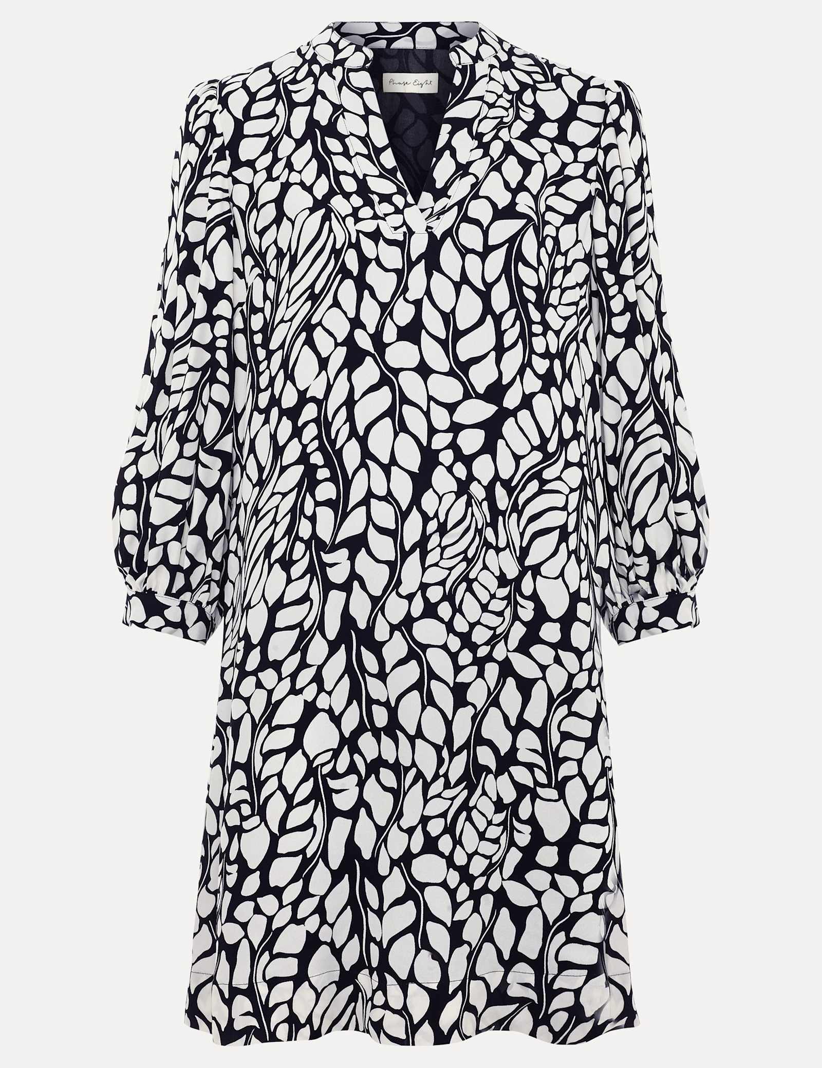 Printed V-Neck Mini Shift Dress - image 1