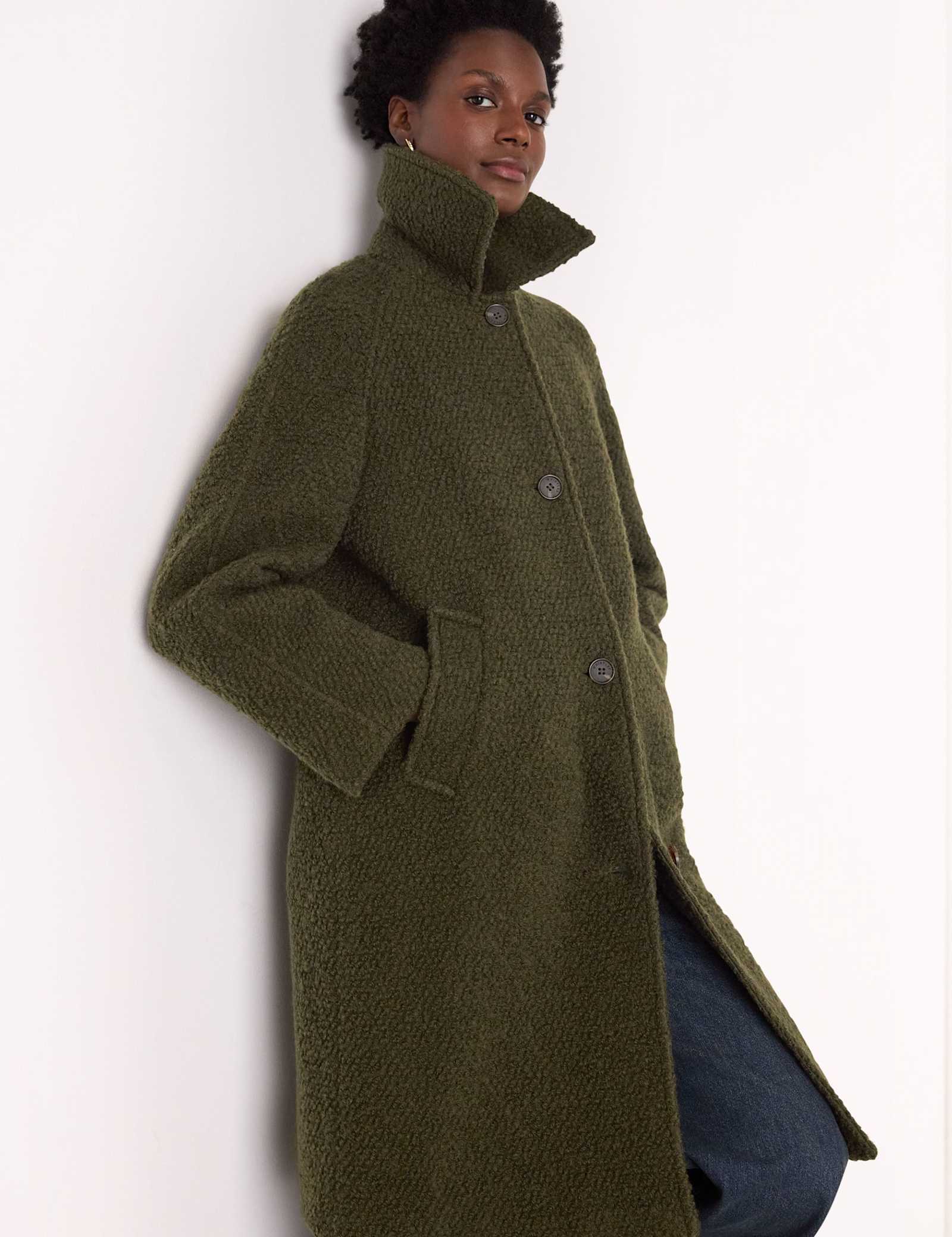 Wool Rich Boucle Trench Coat - image 3
