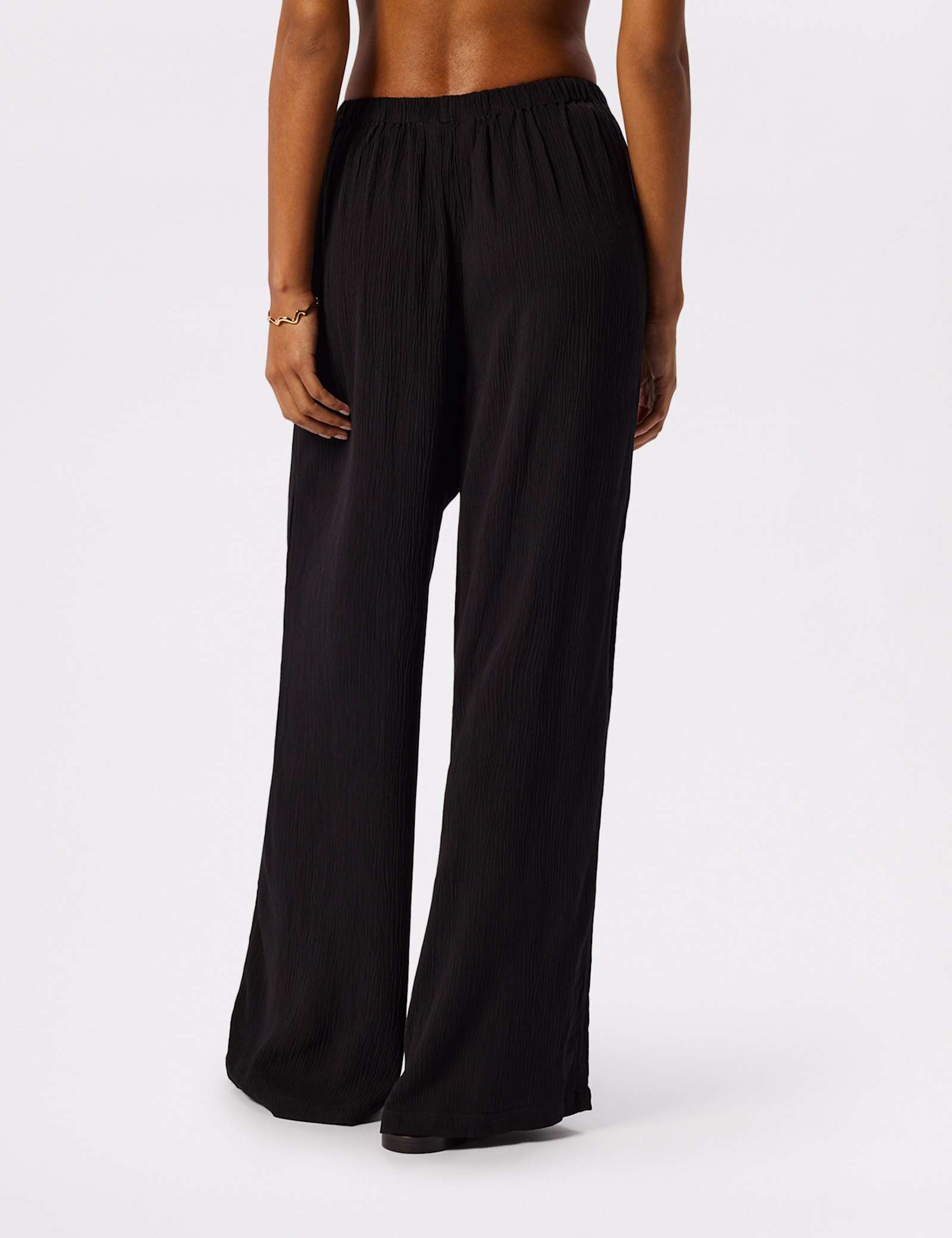 Textured Drawstring Straight Leg Trousers - image 4