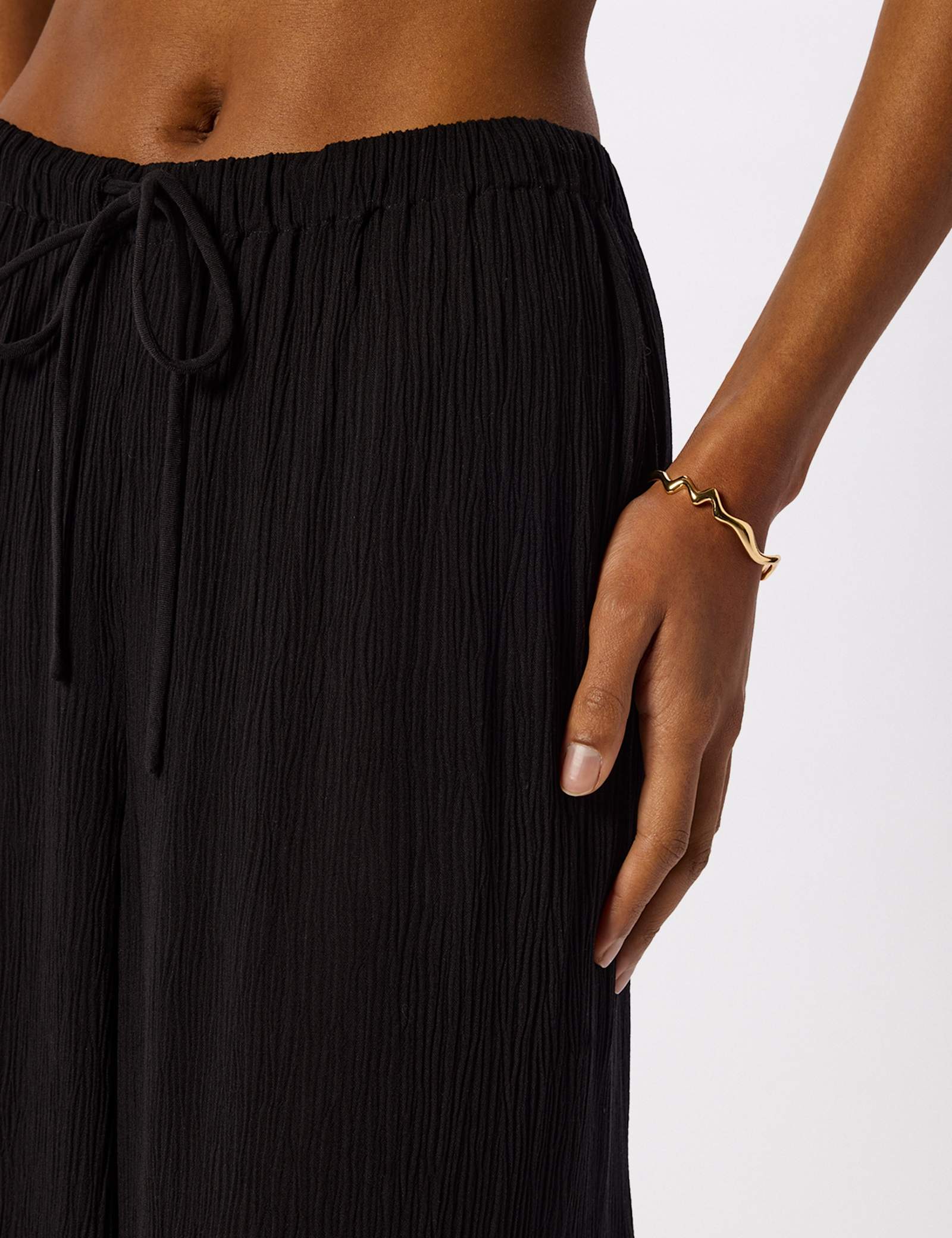 Textured Drawstring Straight Leg Trousers - image 3