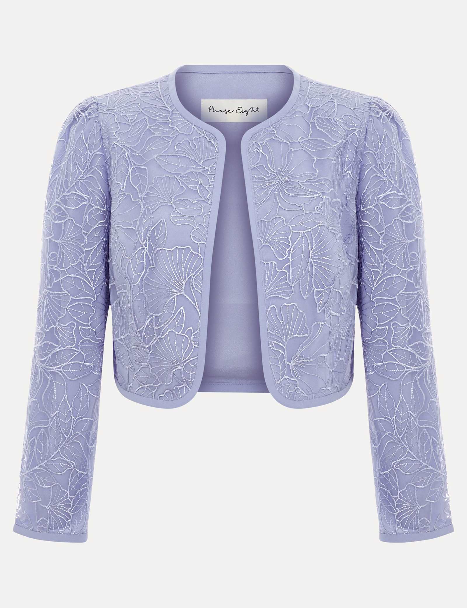 Embroidered Collarless Short Jacket - image 1