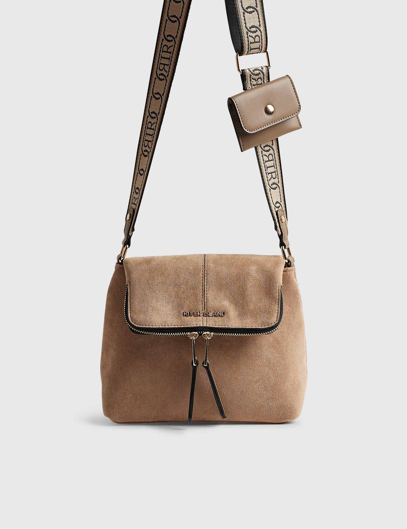 Faux Suede Cross Body Bag - image 1
