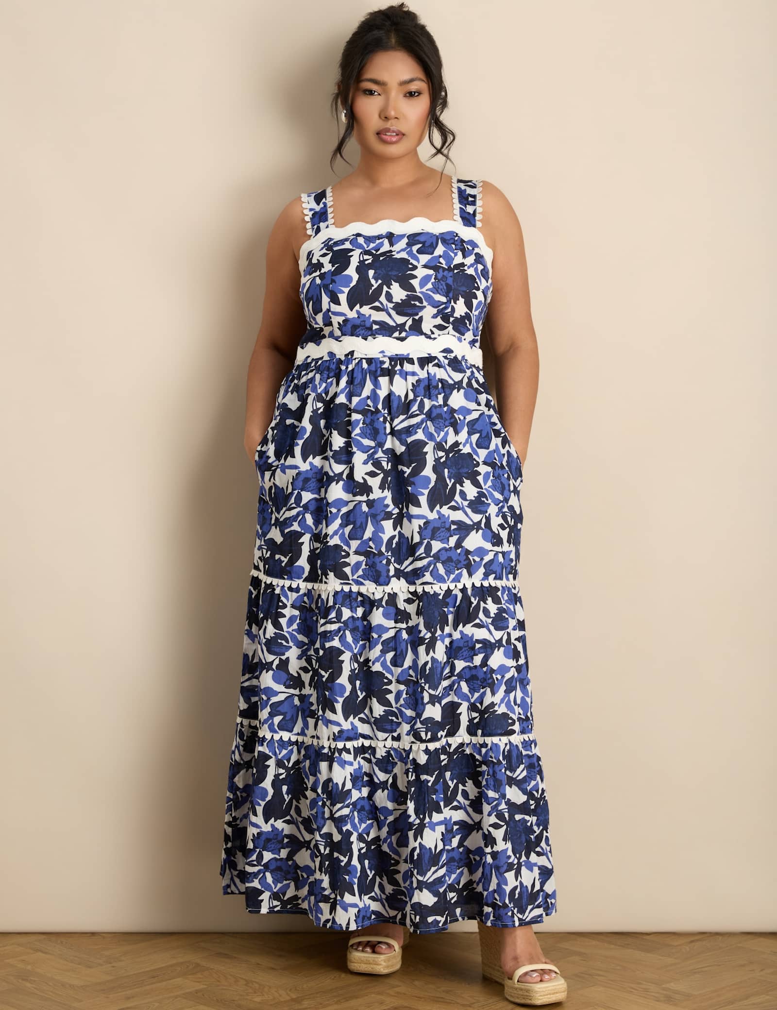 Pure Cotton Floral Maxi Smock Dress - image 2