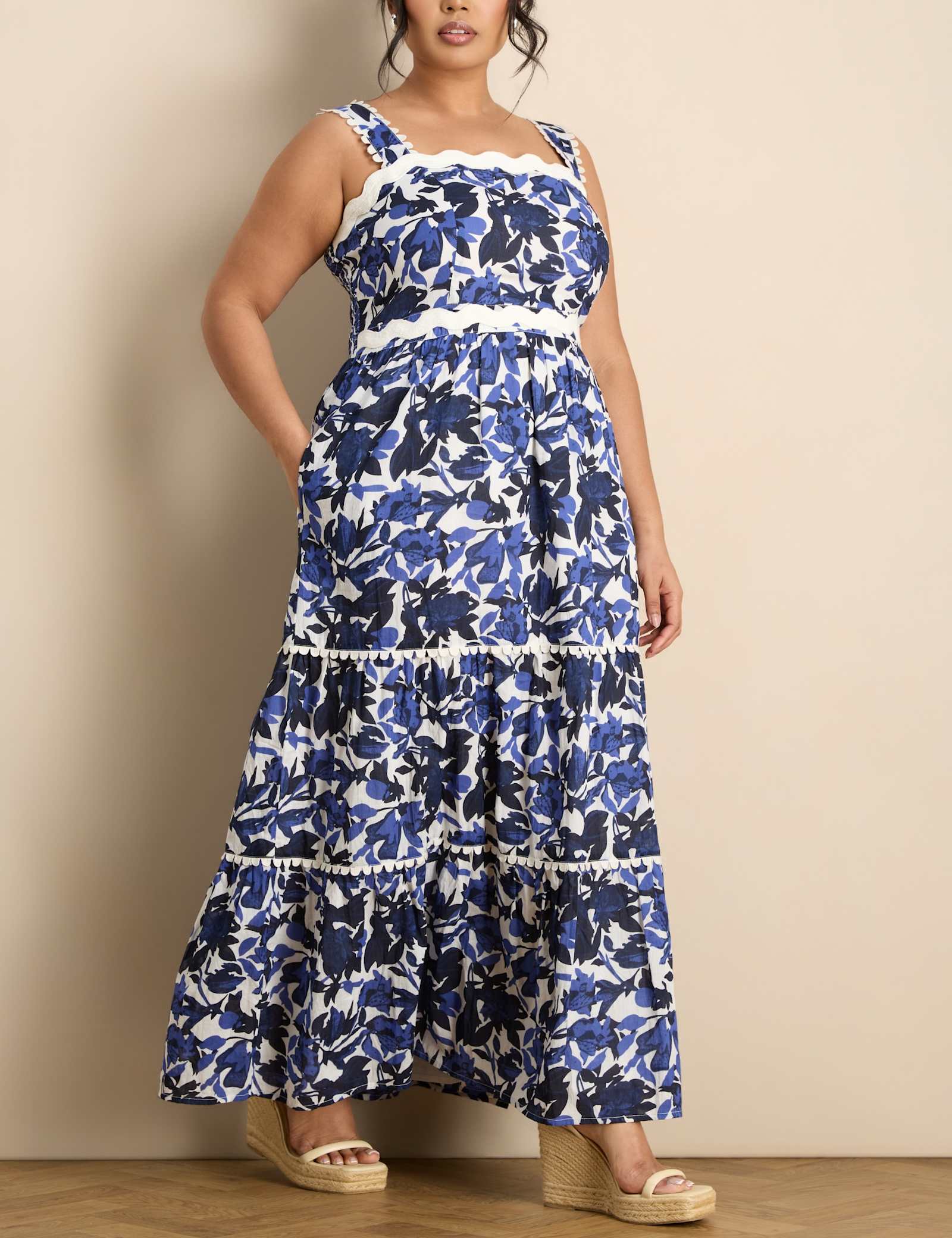 Pure Cotton Floral Maxi Smock Dress - image 4