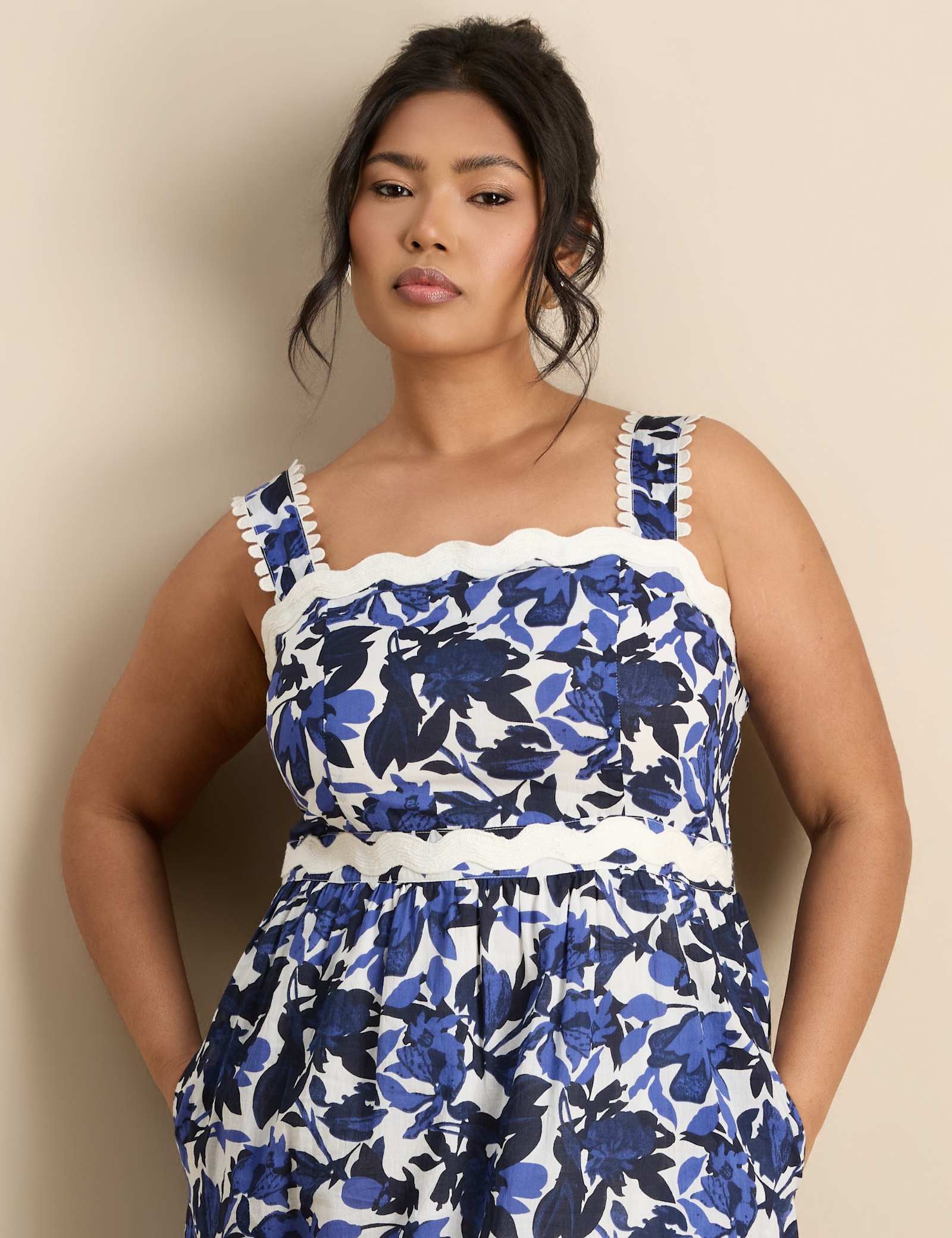 Pure Cotton Floral Maxi Smock Dress - image 3