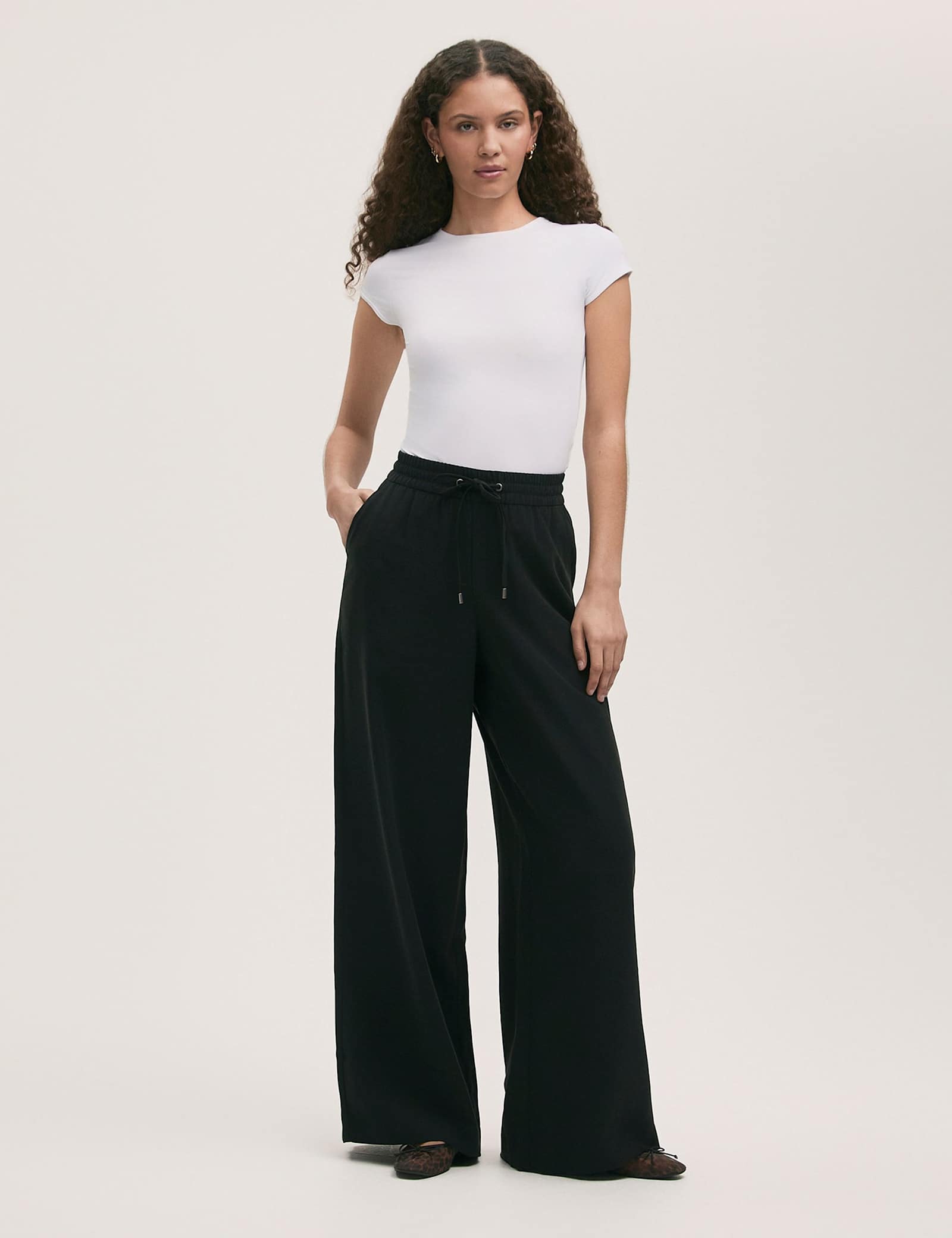 Drawstring Wide Leg Trousers - image 2