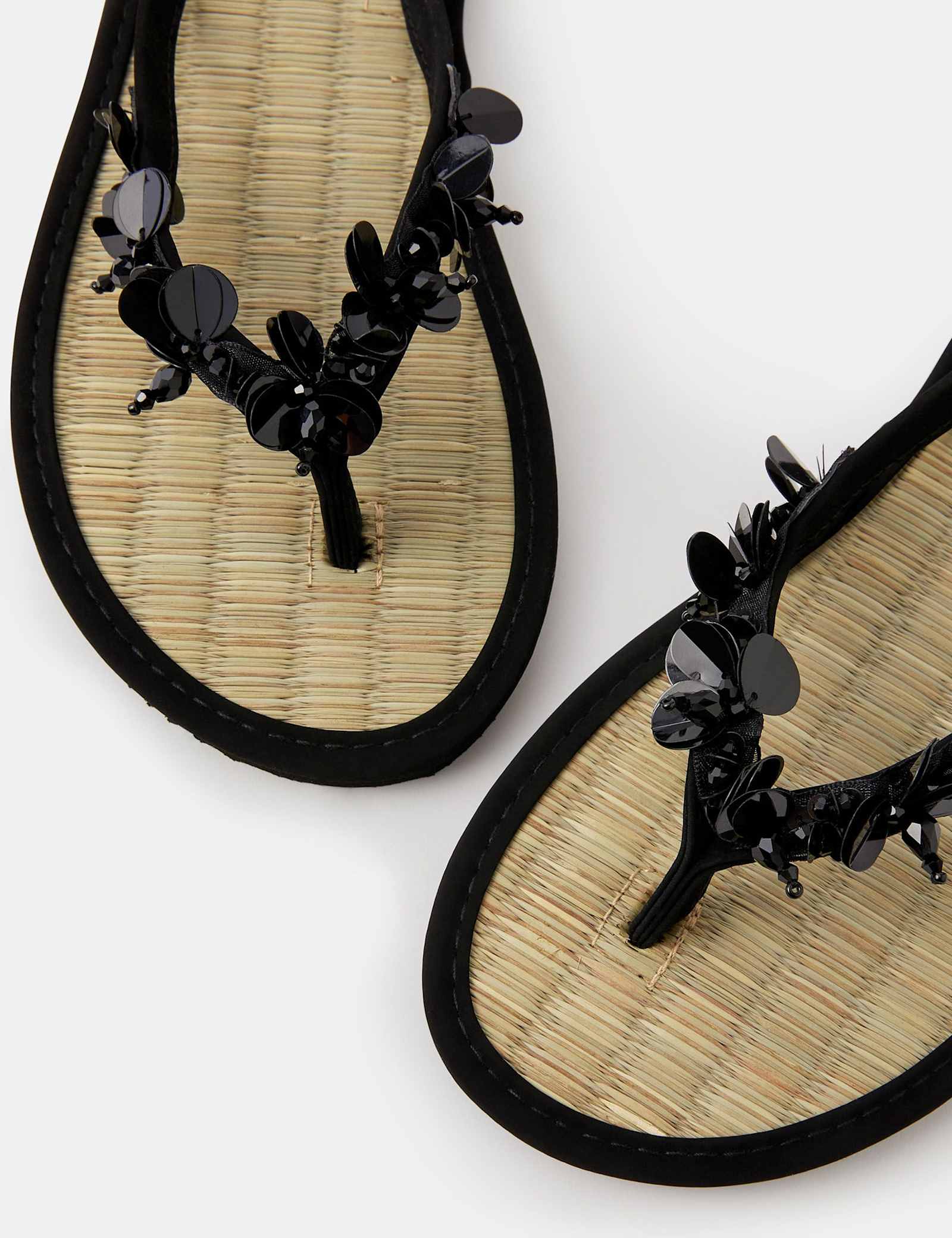 Woven Embellished Flip Flops - image 2
