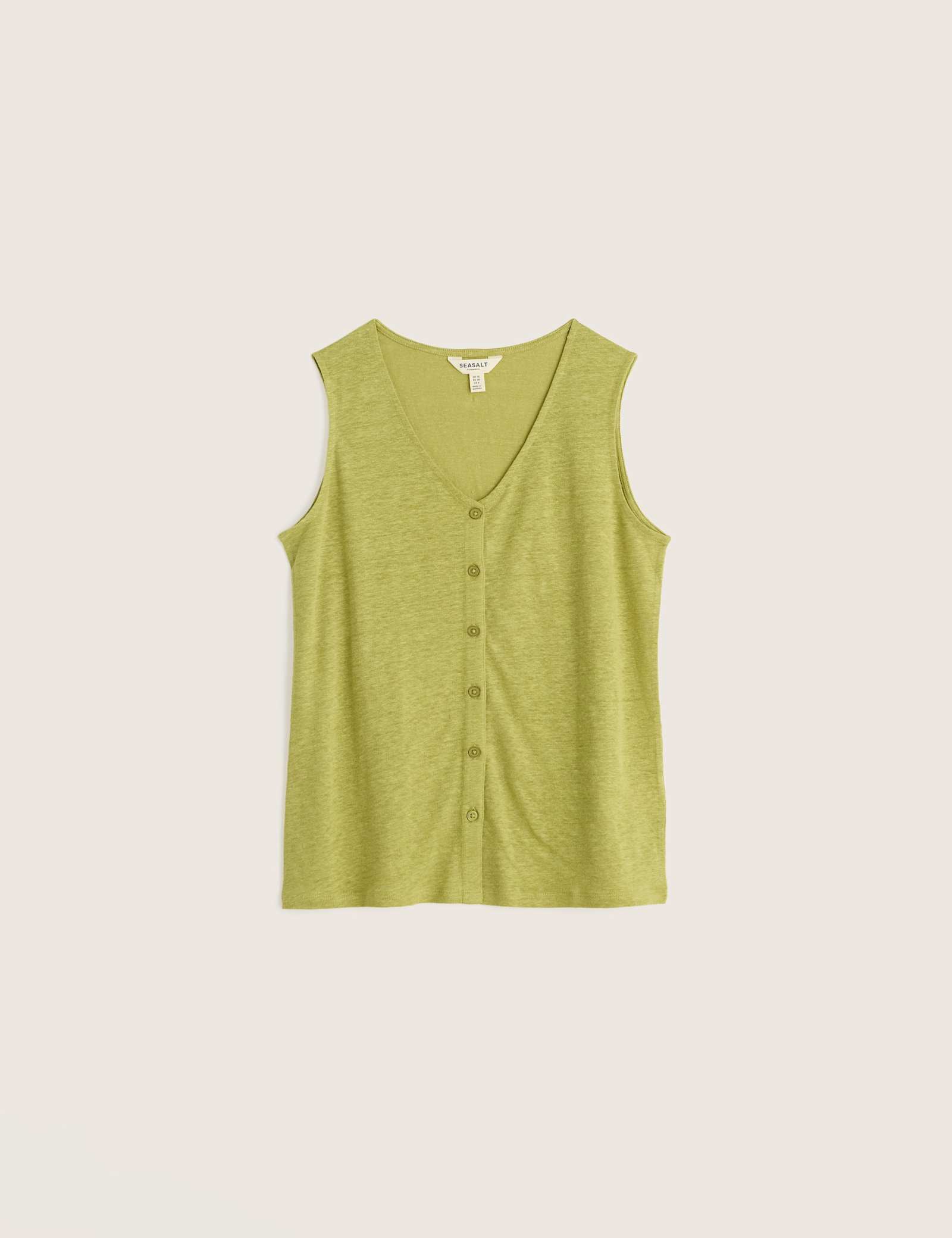 Pure Linen V-Neck Relaxed Vest - image 1
