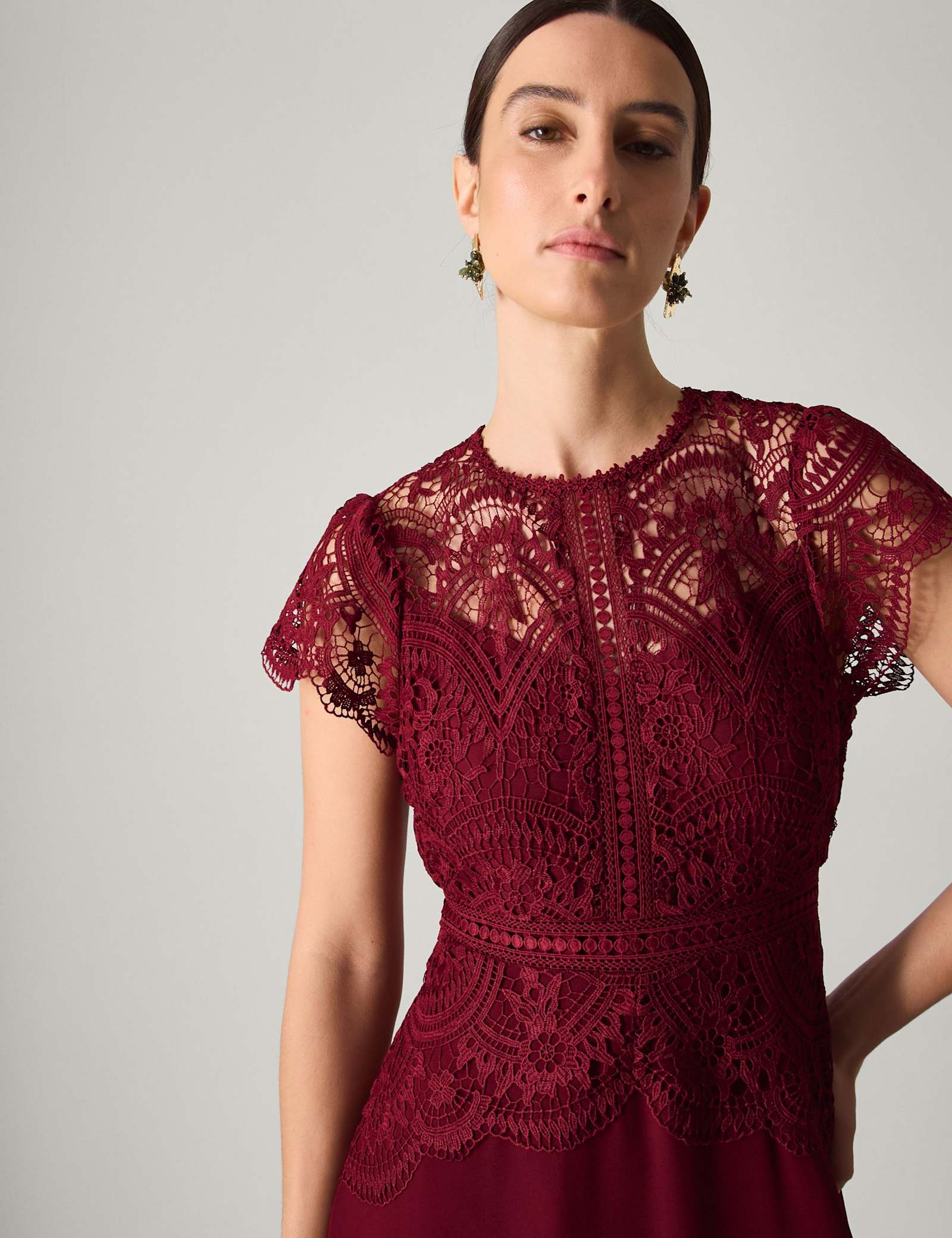 Lace Round Neck Maxi Skater Dress - image 4