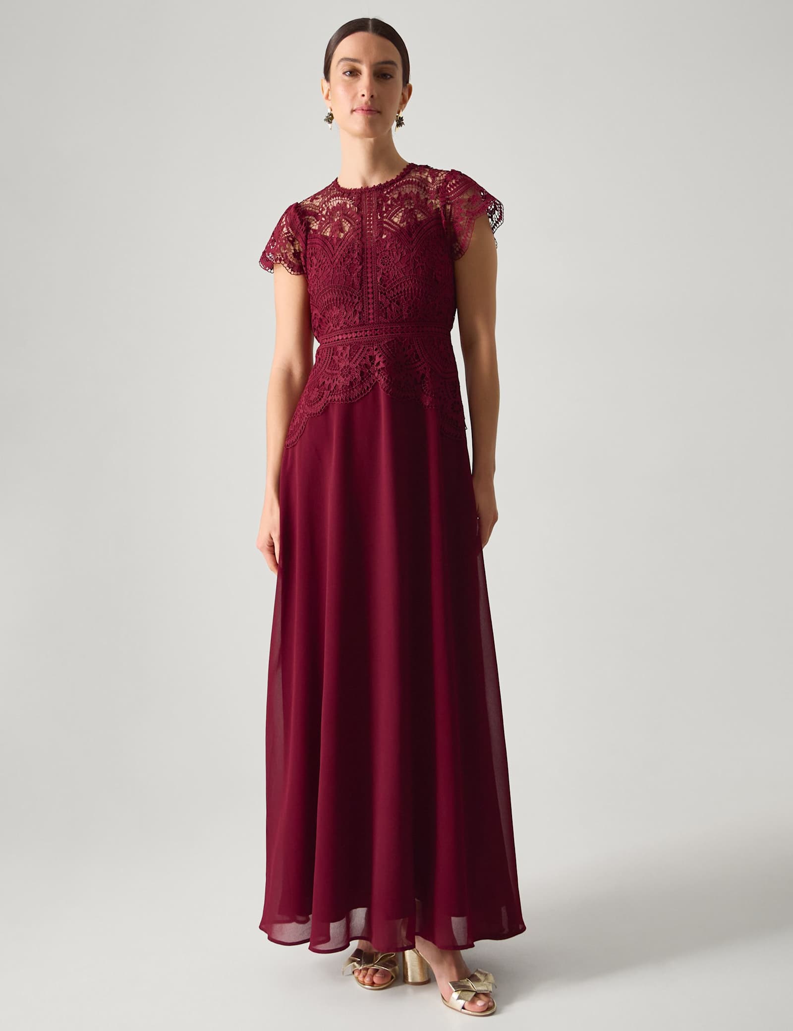 Lace Round Neck Maxi Skater Dress - image 5