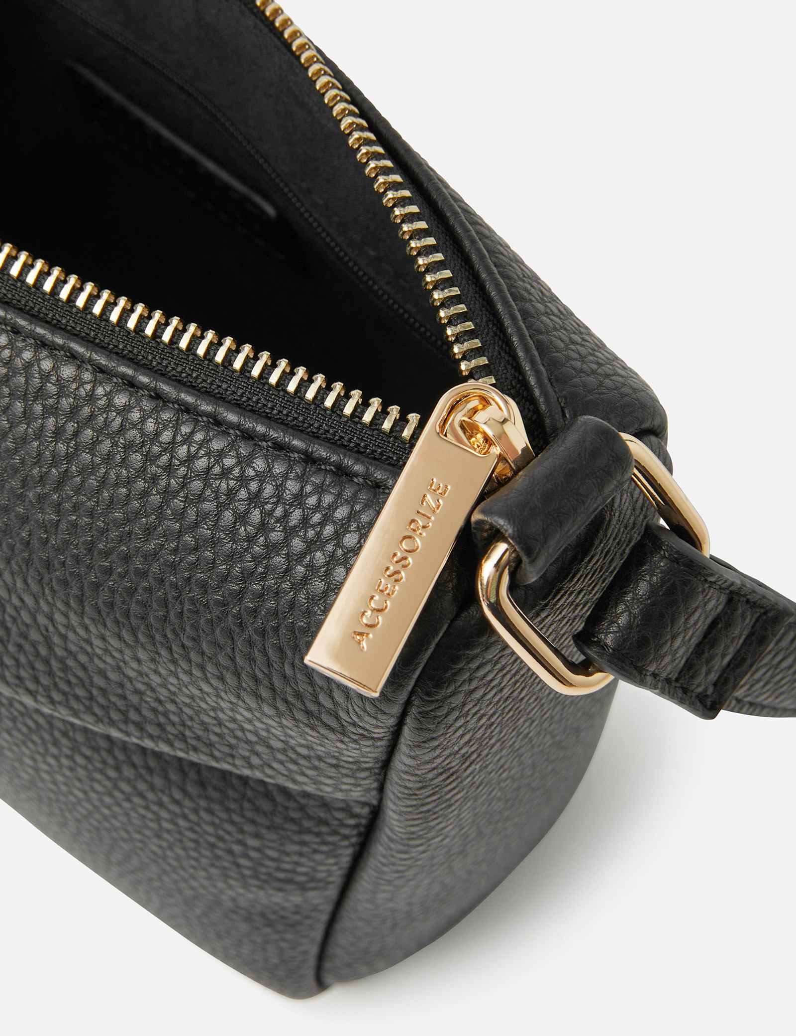 Faux Leather Zip Detail Cross Body Bag - image 3