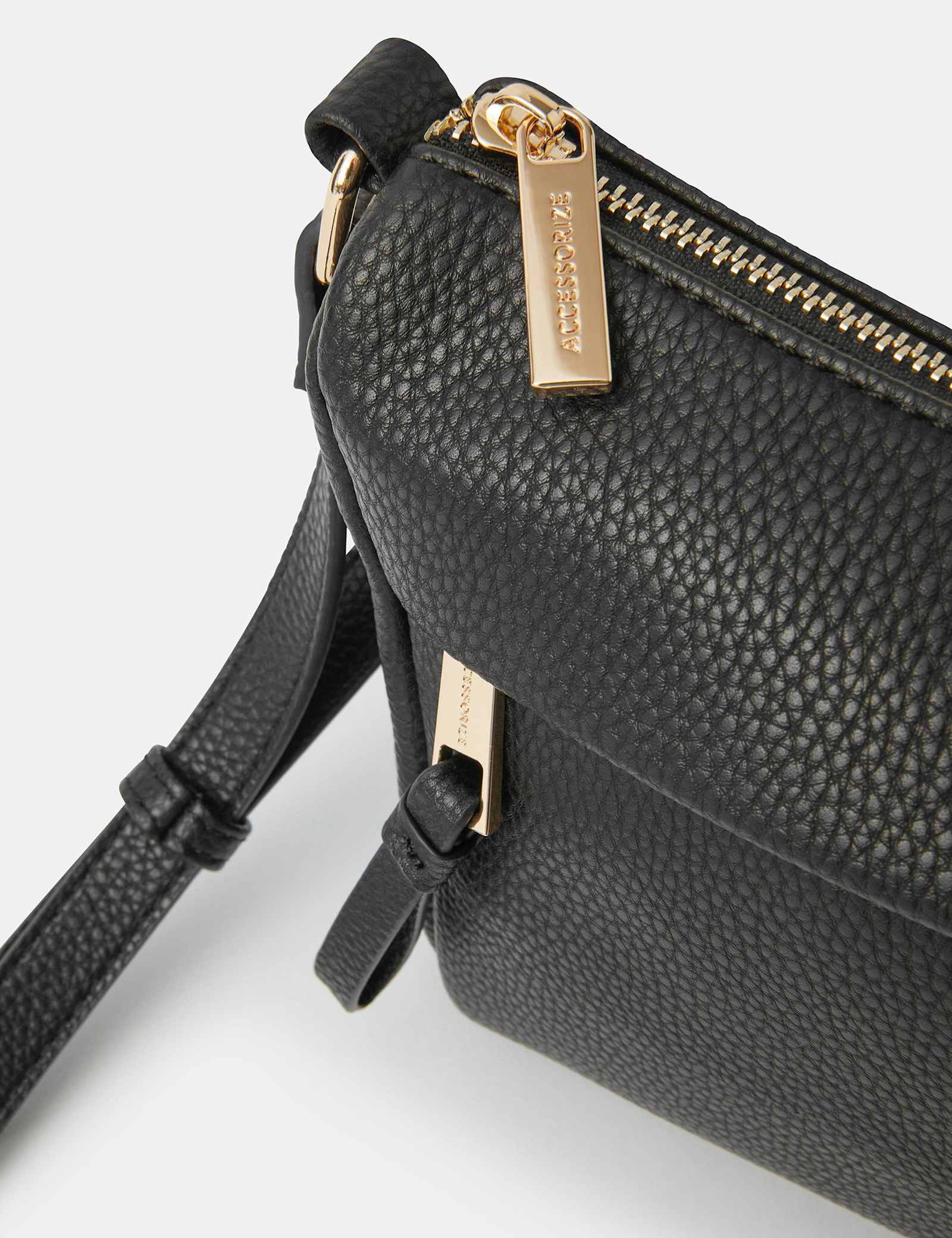 Faux Leather Zip Detail Cross Body Bag - image 2