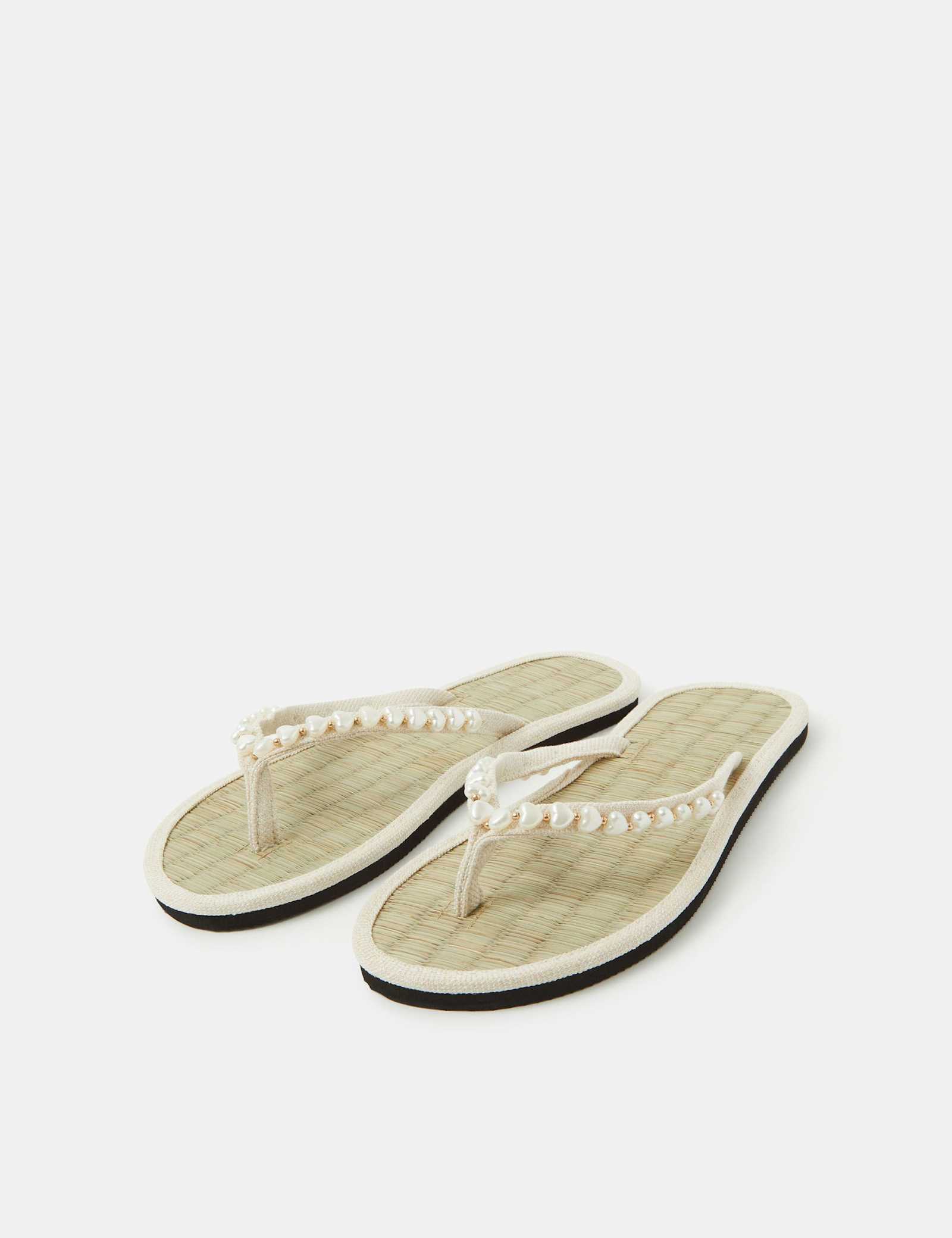Embellished Flat Flip Flops - image 1