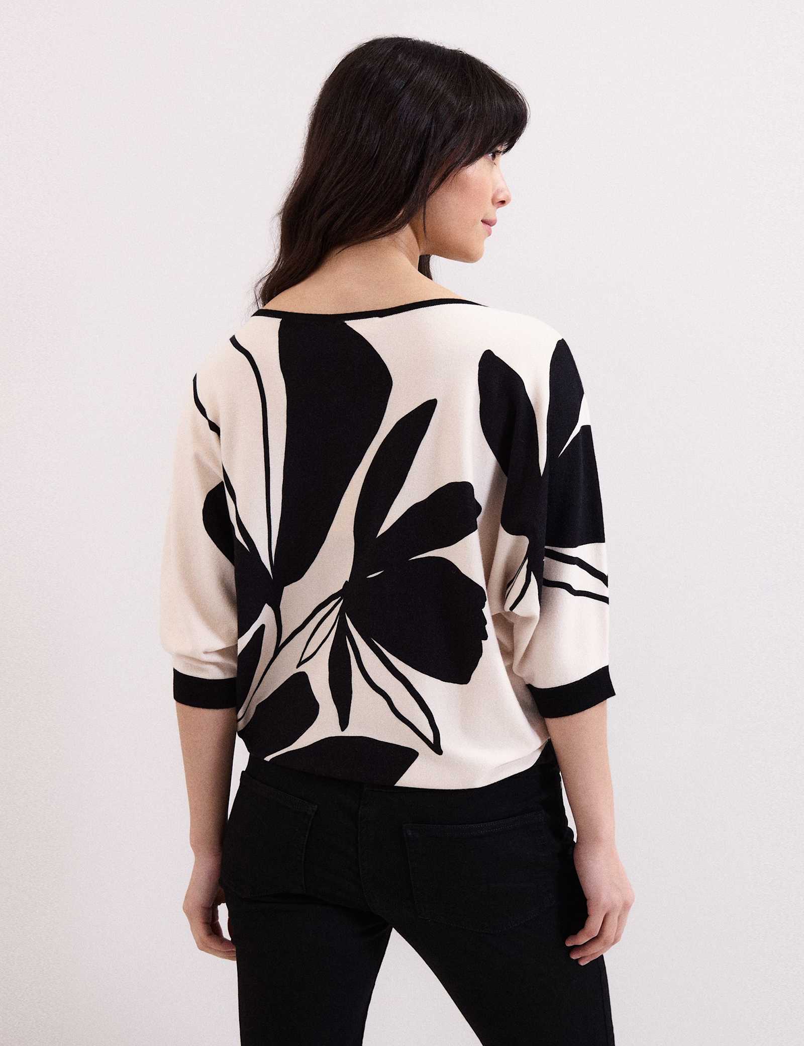 Floral Slash Neck Jumper - image 4