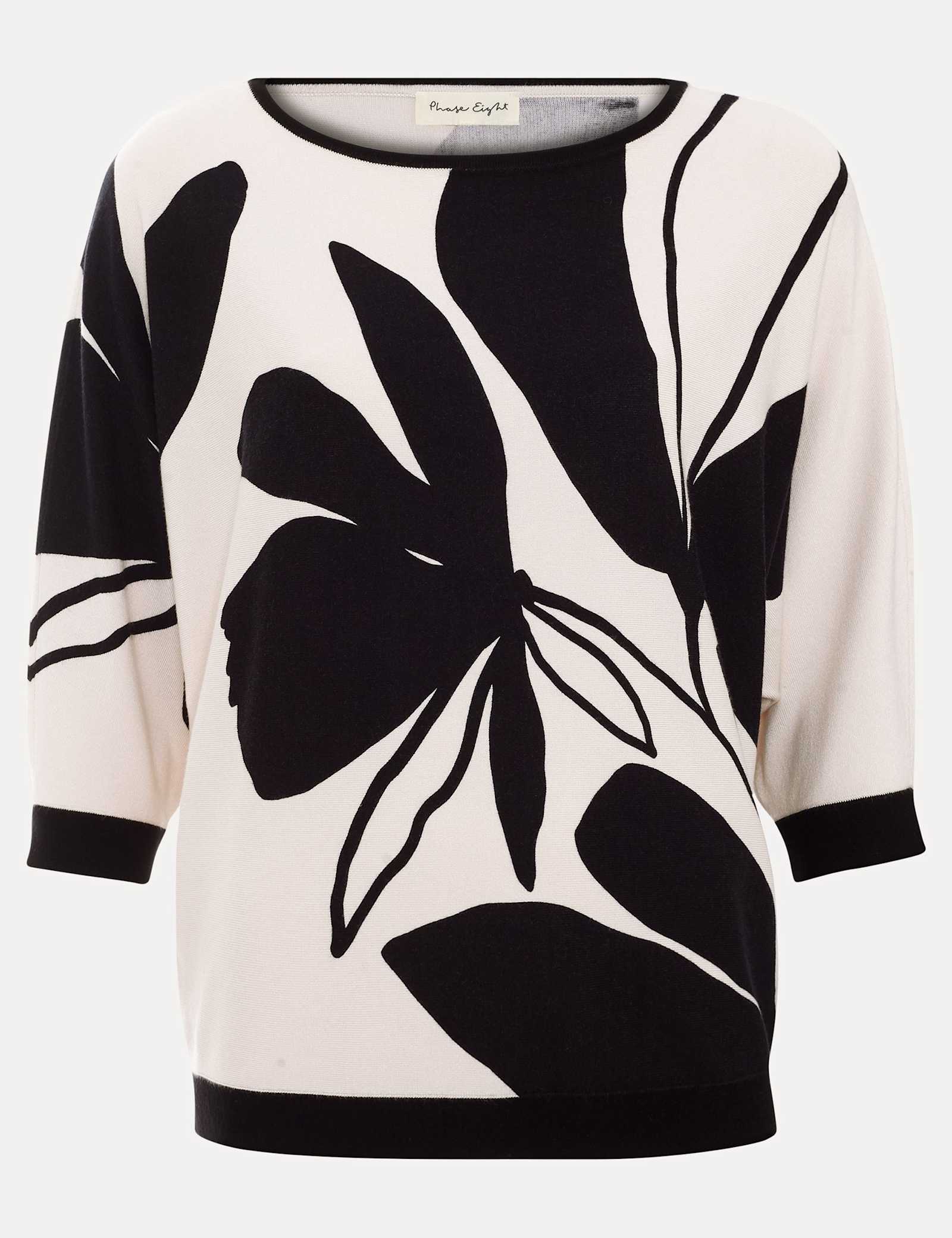 Floral Slash Neck Jumper - image 1
