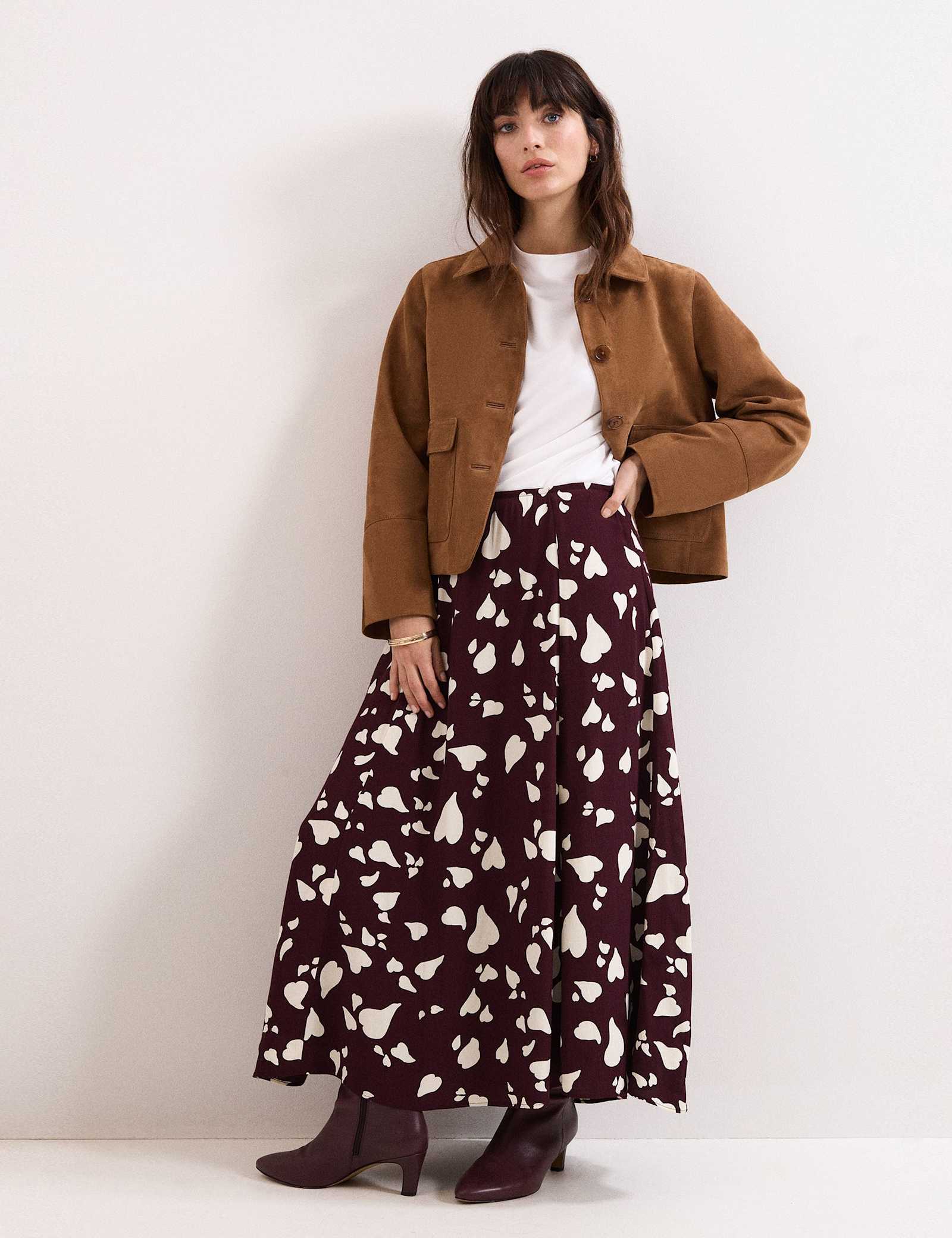 Printed Midi A-Line Skirt - image 2