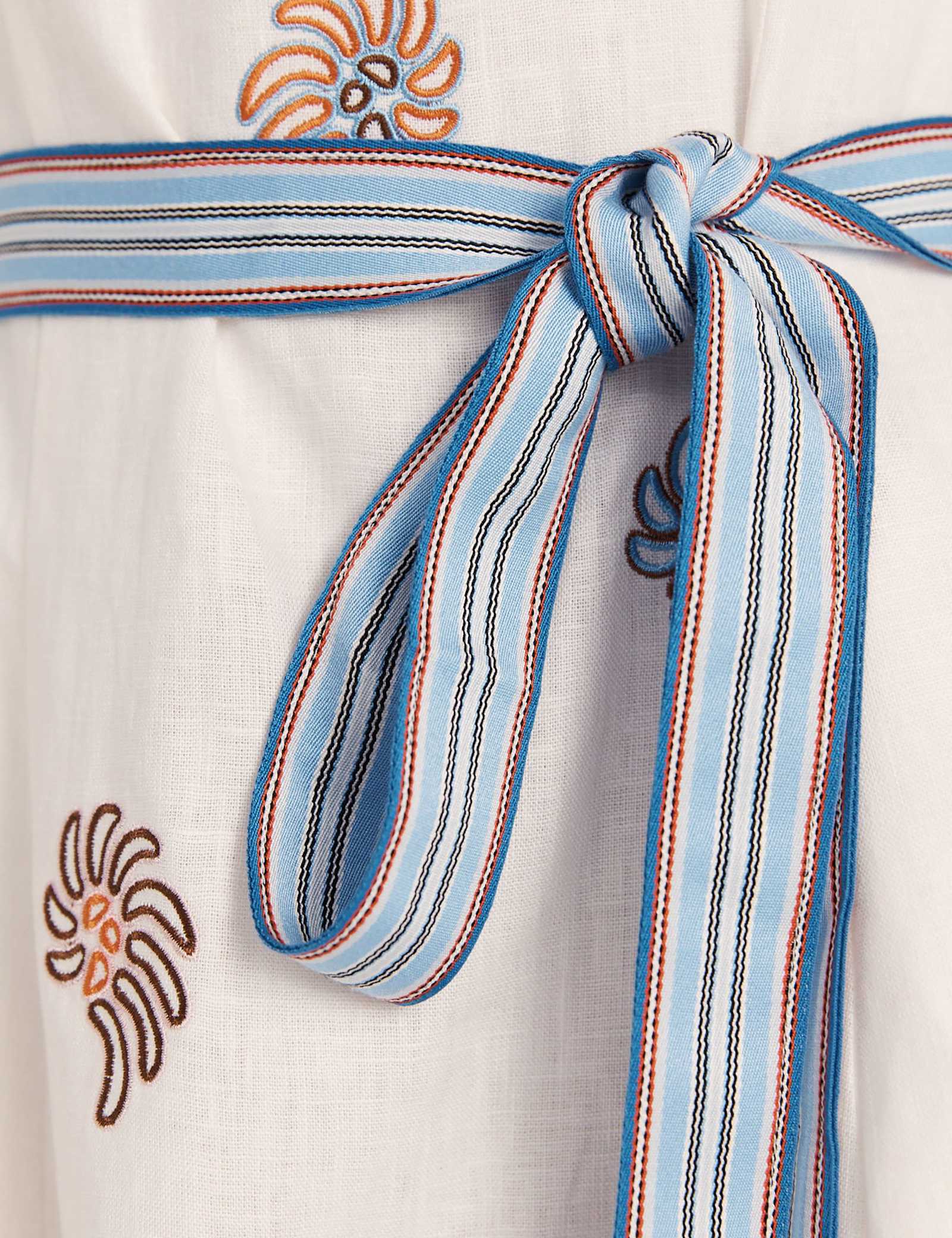 Pure Linen Square Neck Mini Smock Dress - image 3