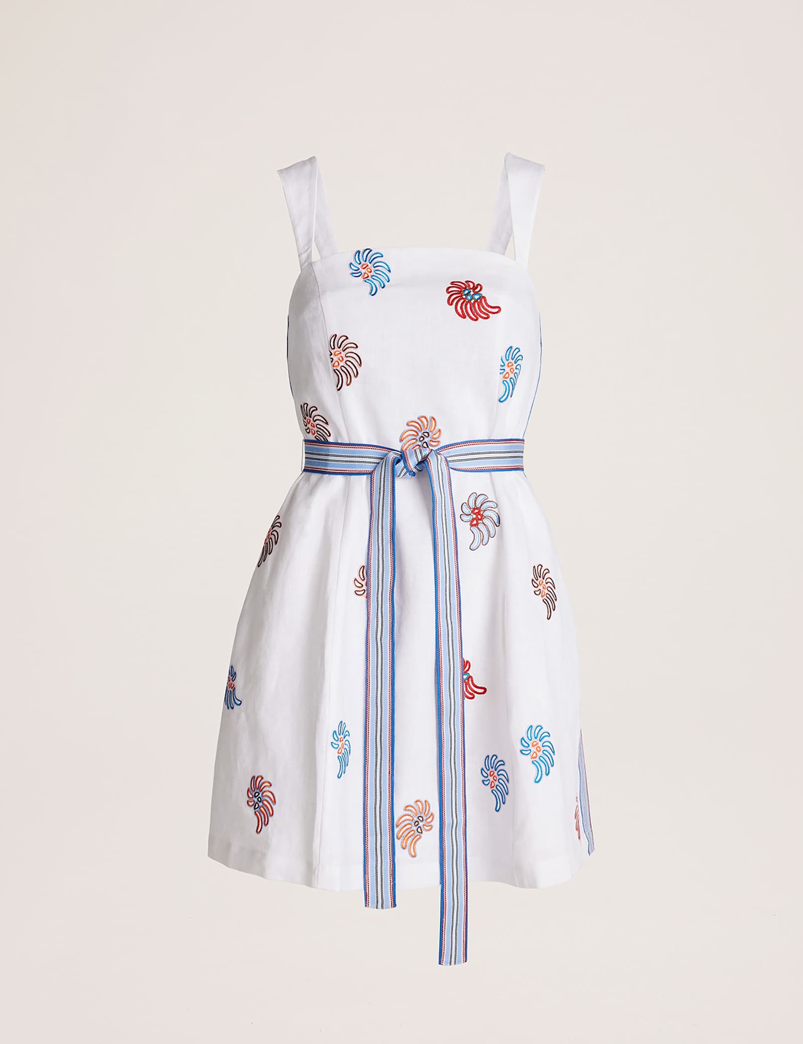 Pure Linen Square Neck Mini Smock Dress - image 1