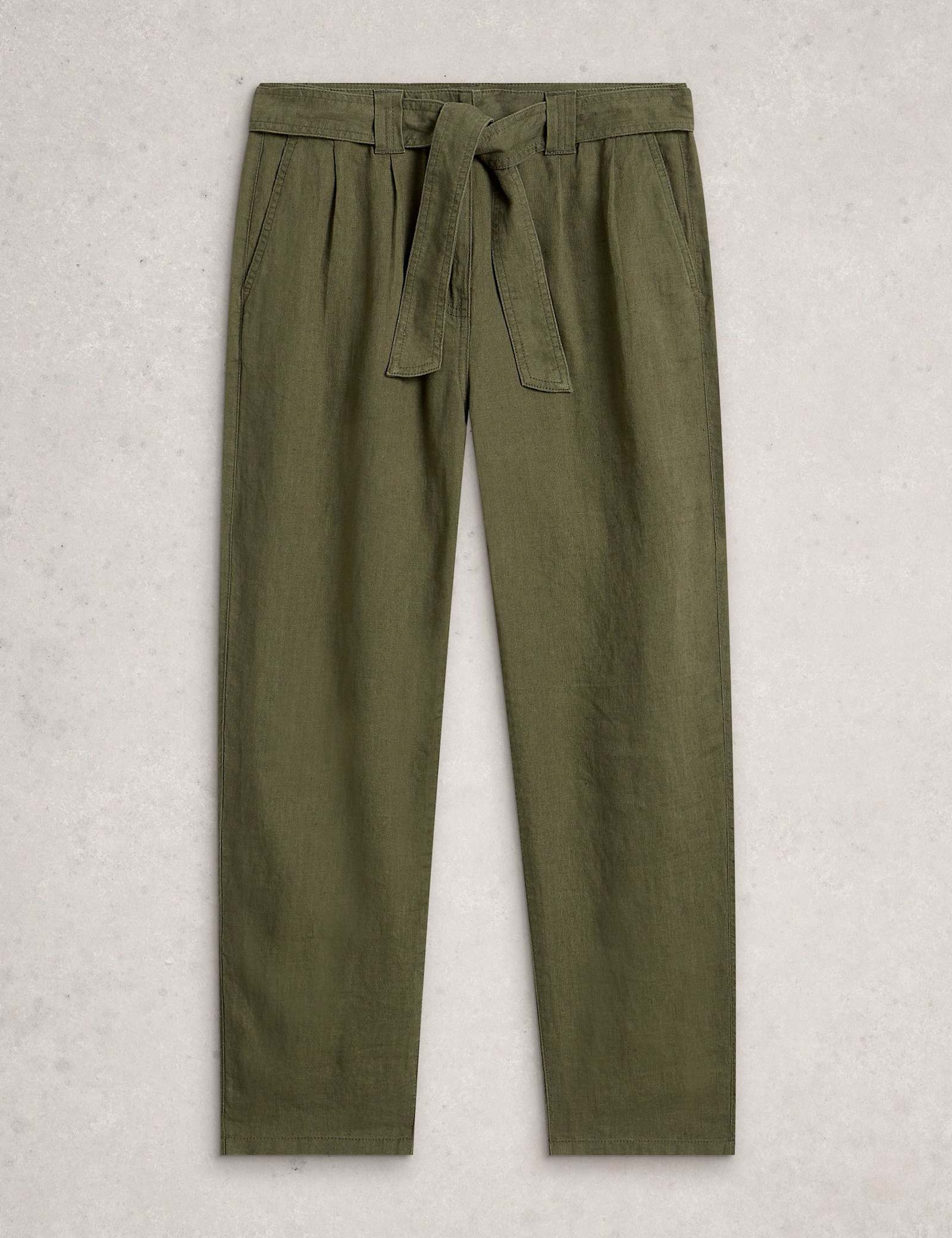 Pure Linen Tapered Ankle Grazer Trousers - image 1