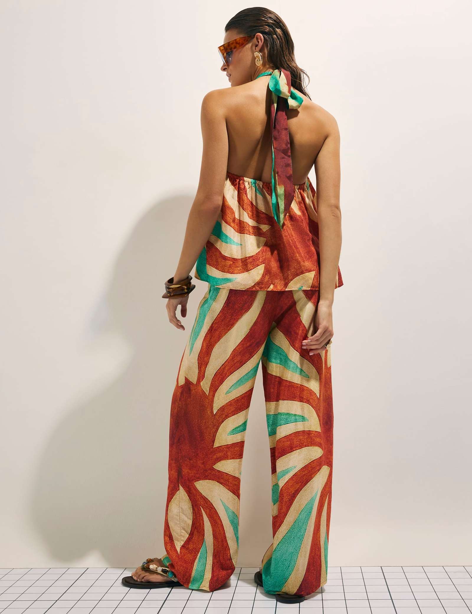 Swirl Print Wide Leg Trousers - image 4