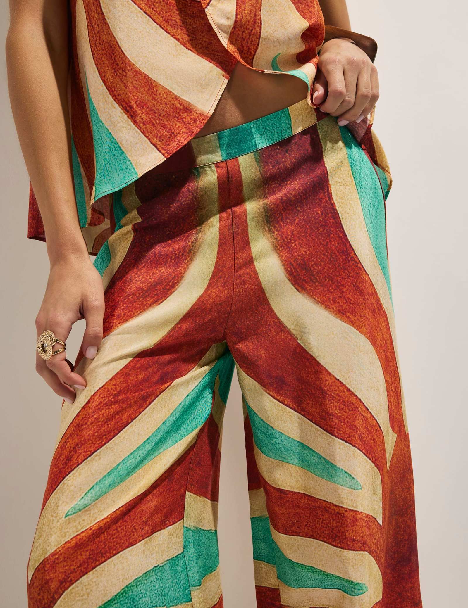 Swirl Print Wide Leg Trousers - image 3