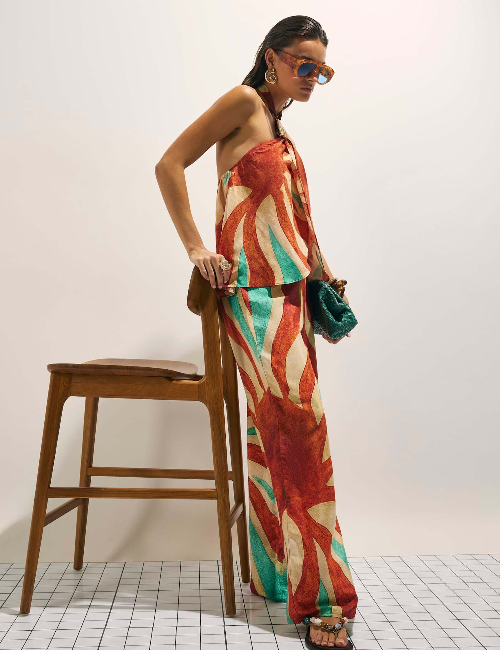 Swirl Print Wide Leg Trousers - image 2