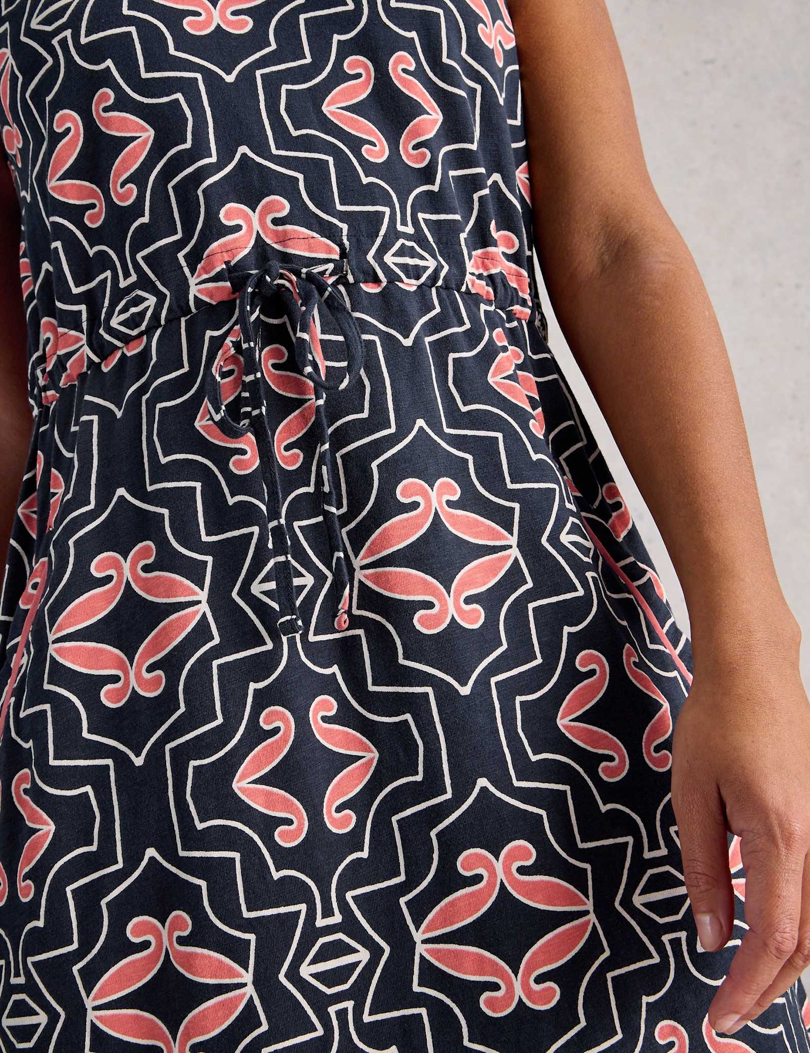 Jersey Printed V-Neck Midi Tea Dress - image 4