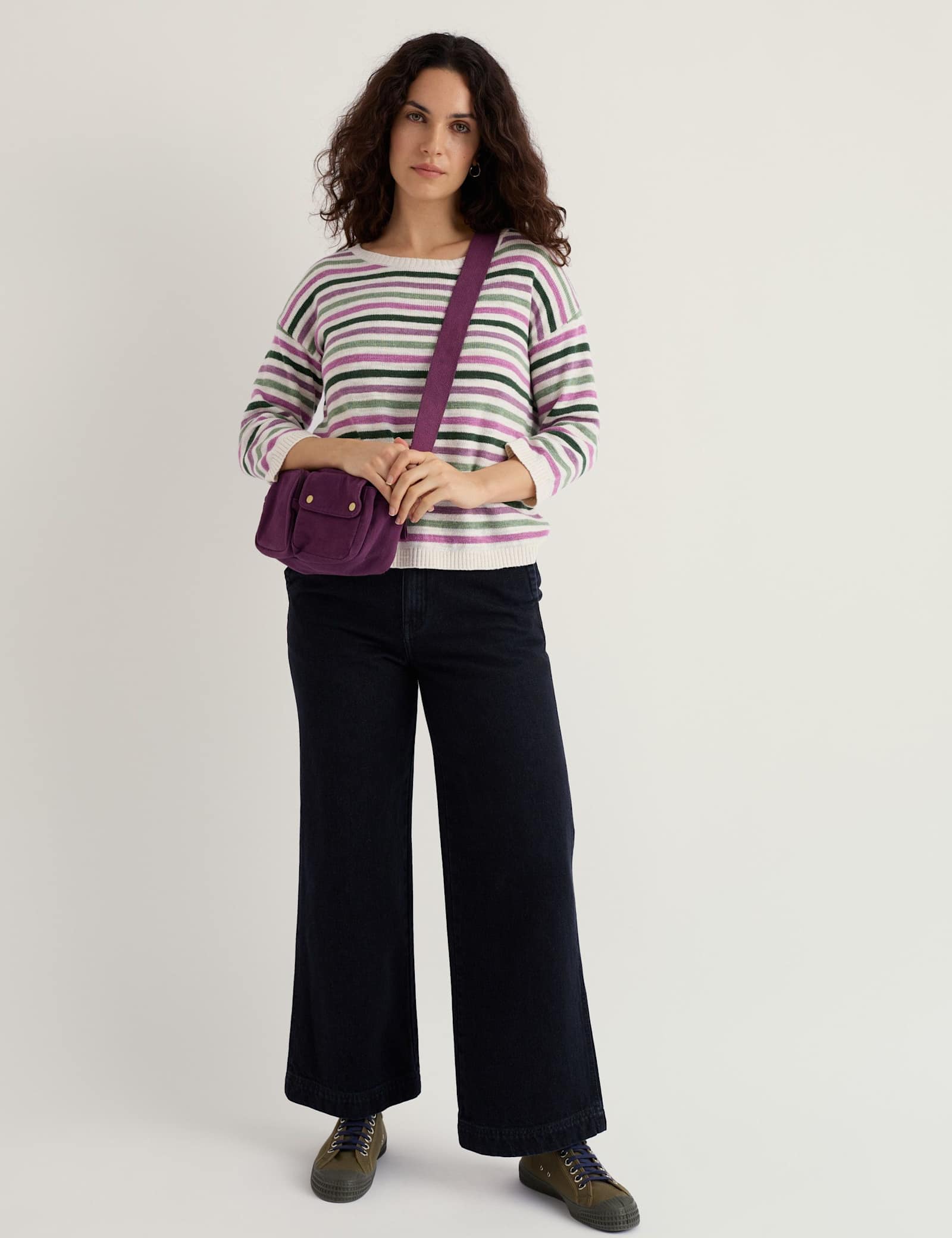 Cotton Rich Striped Jumper With Linen - image 4