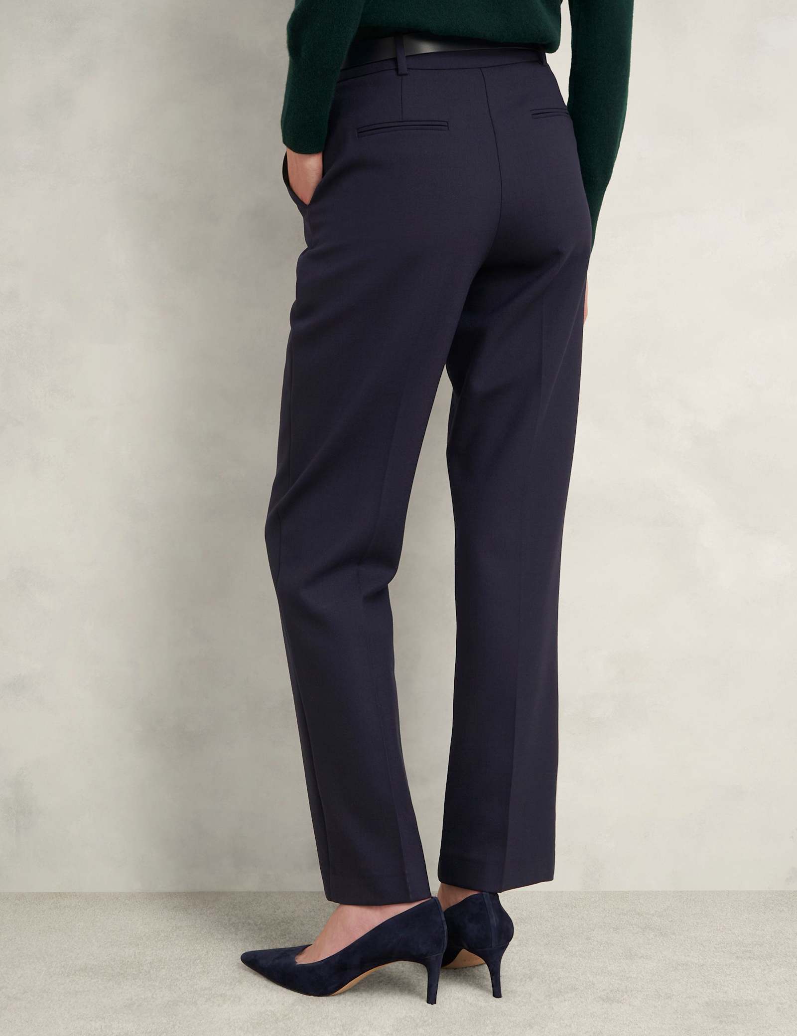 Wool Blend Straight Leg Trousers - image 4