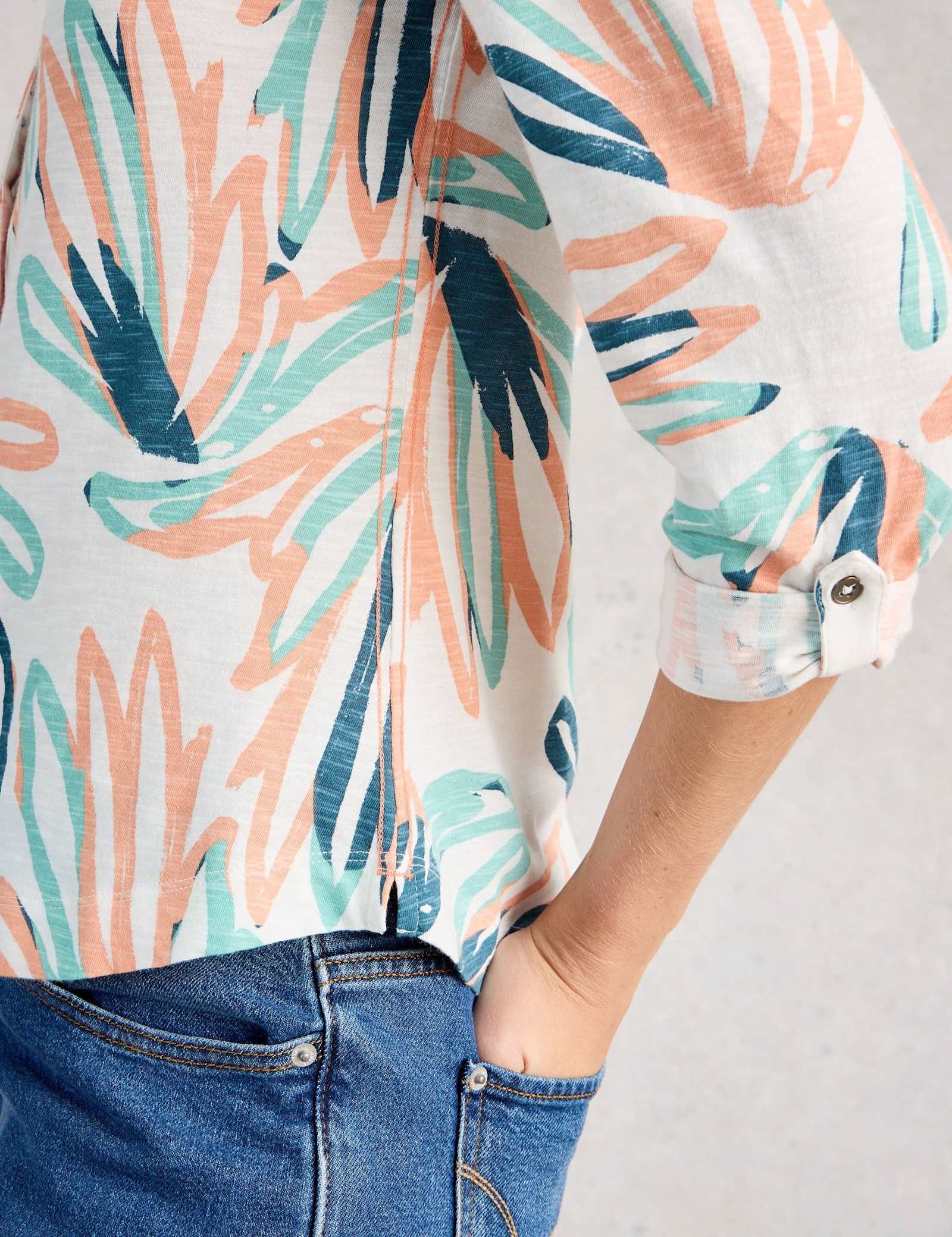 Pure Cotton Jersey Printed Collared Shirt - image 3