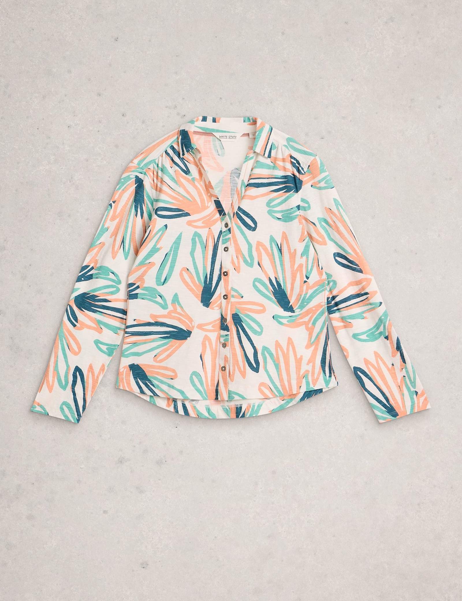 Pure Cotton Jersey Printed Collared Shirt - image 1