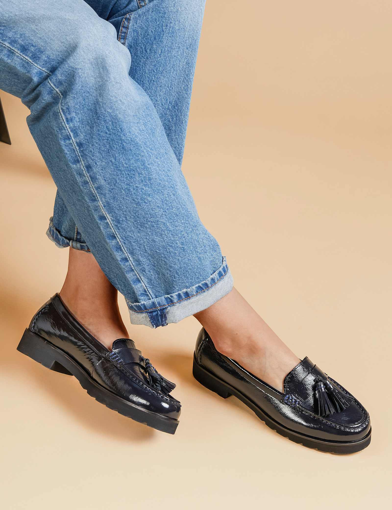 Patent Leather Tassel Loafers - image 5