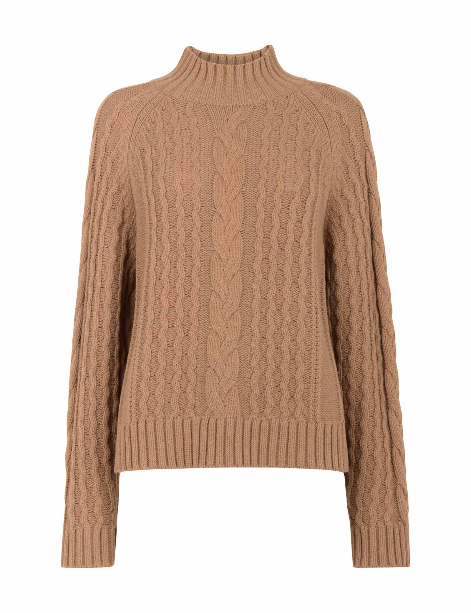 Wool Blend Cable Knit High Neck Jumper - image 1