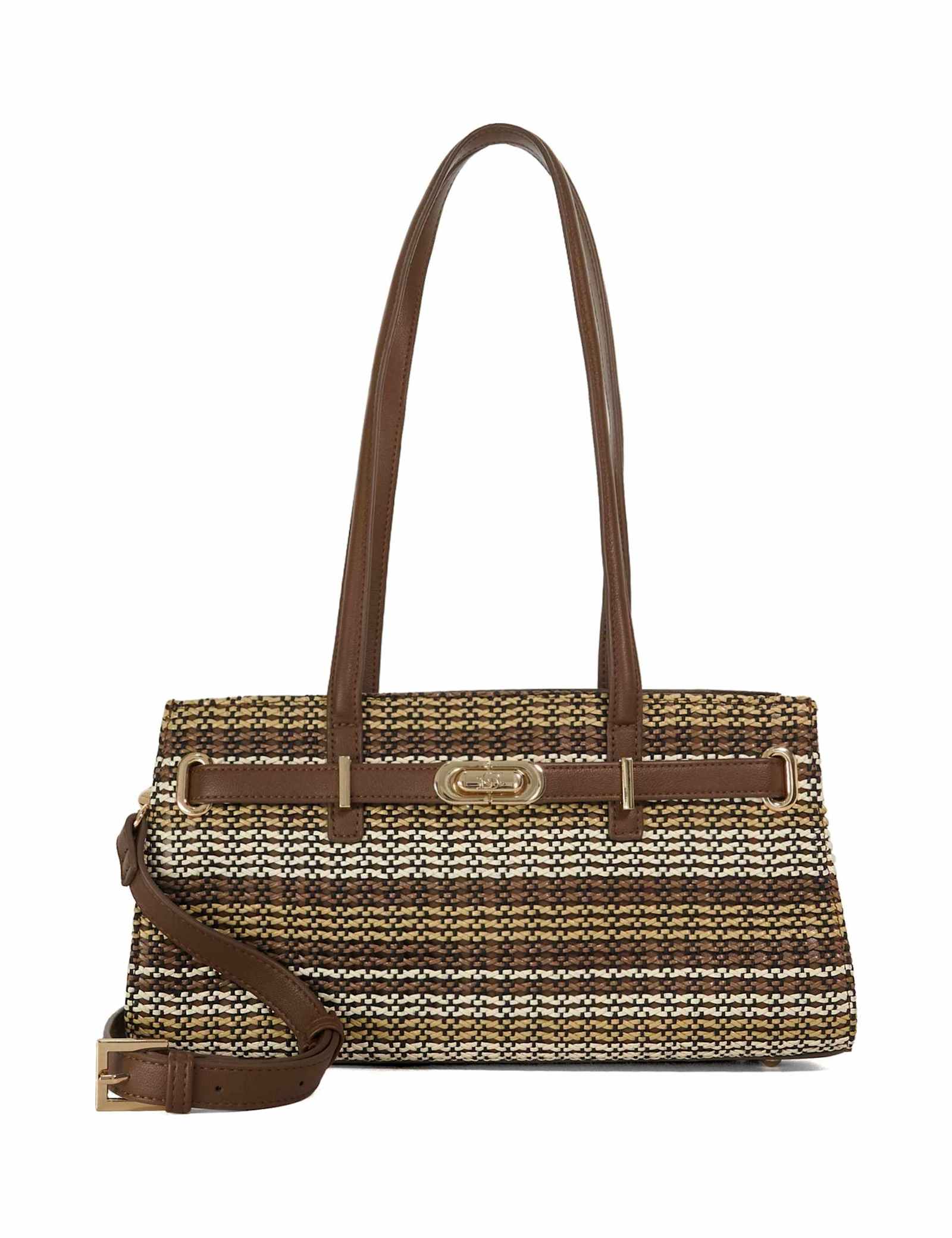 Faux Leather Shoulder Tote Bag - image 1