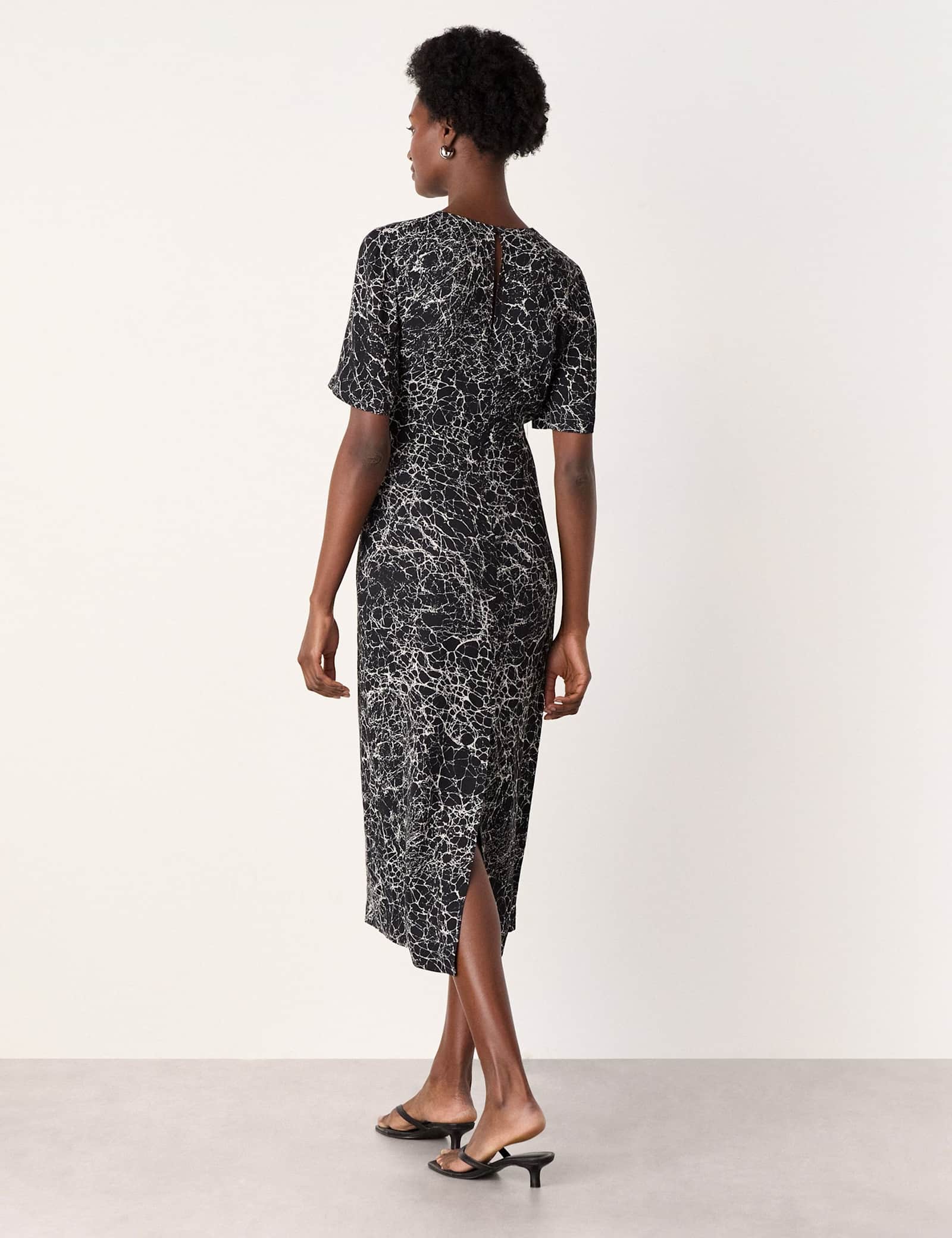 Crackle Print Twist Front Midi Shift Dress - image 4