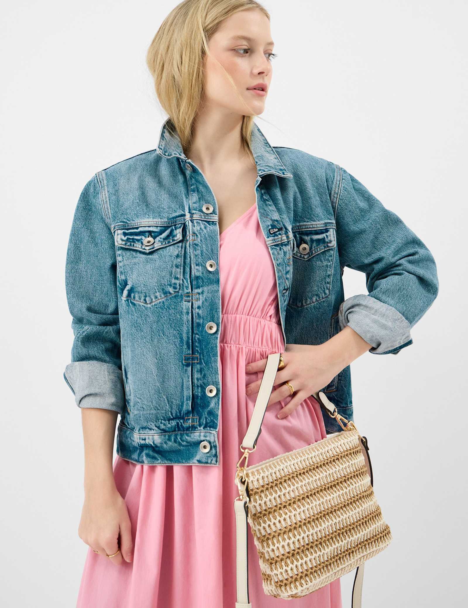Woven Striped Cross Body Bag - image 1