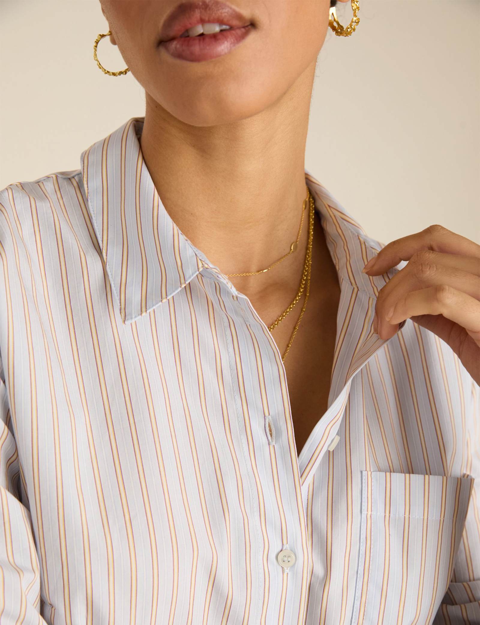 Pure Cotton Striped Waisted Shirt - image 5