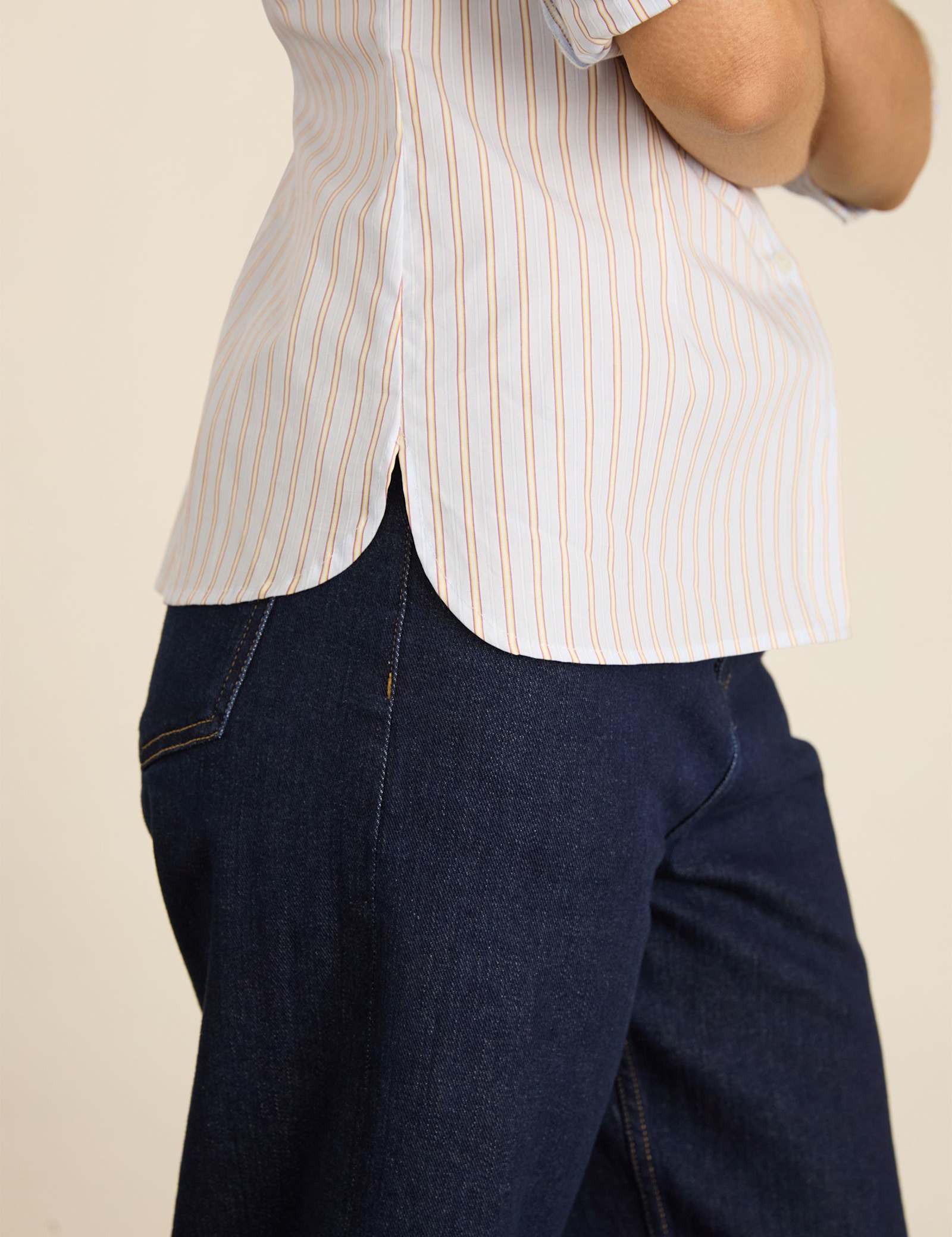 Pure Cotton Striped Waisted Shirt - image 4