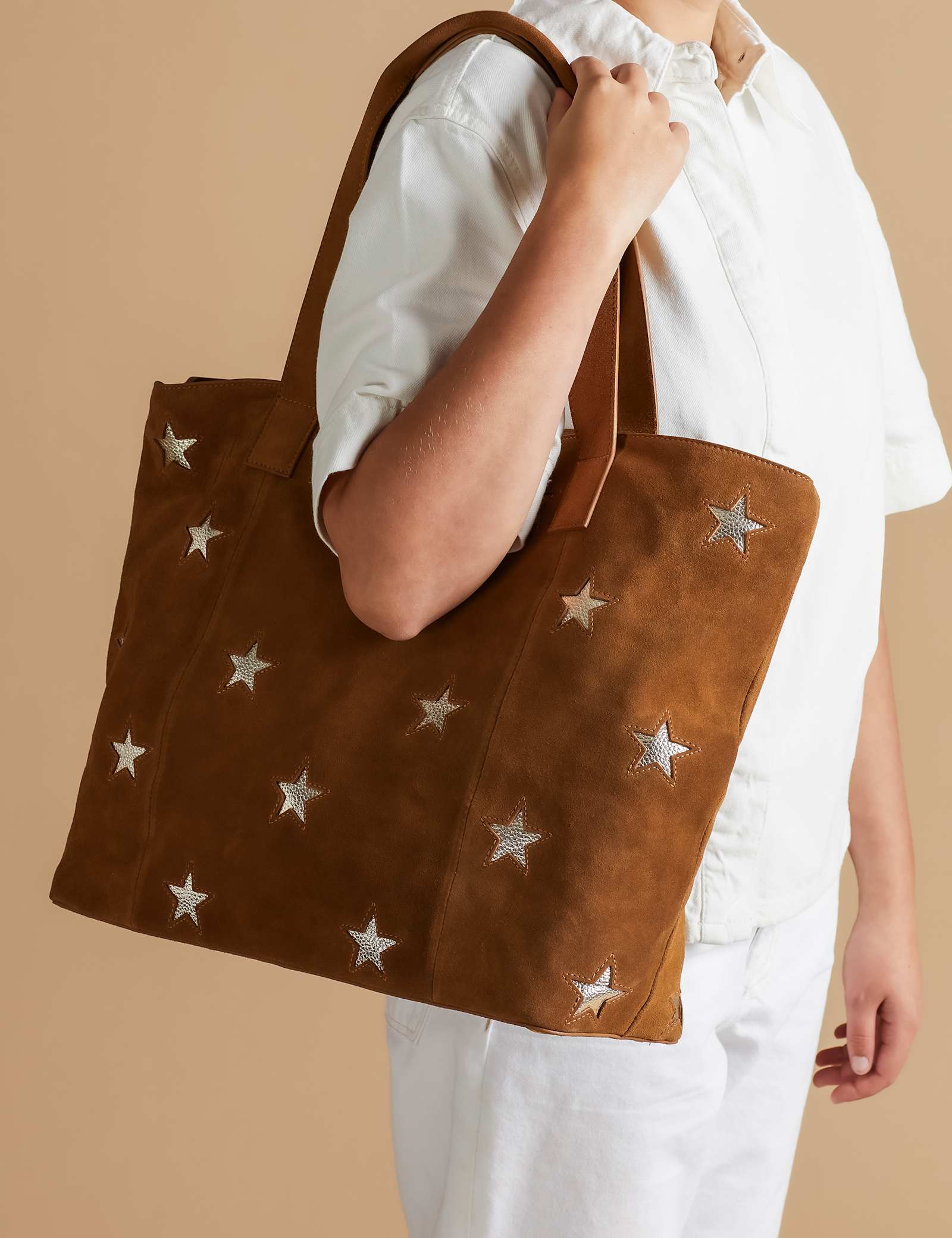 Leather Star Embellished Shoulder Bag - image 3