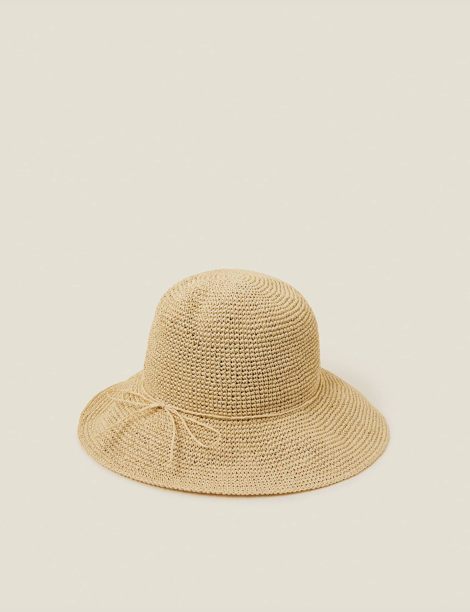 Straw Wide Brim Bucket Hat - image 1