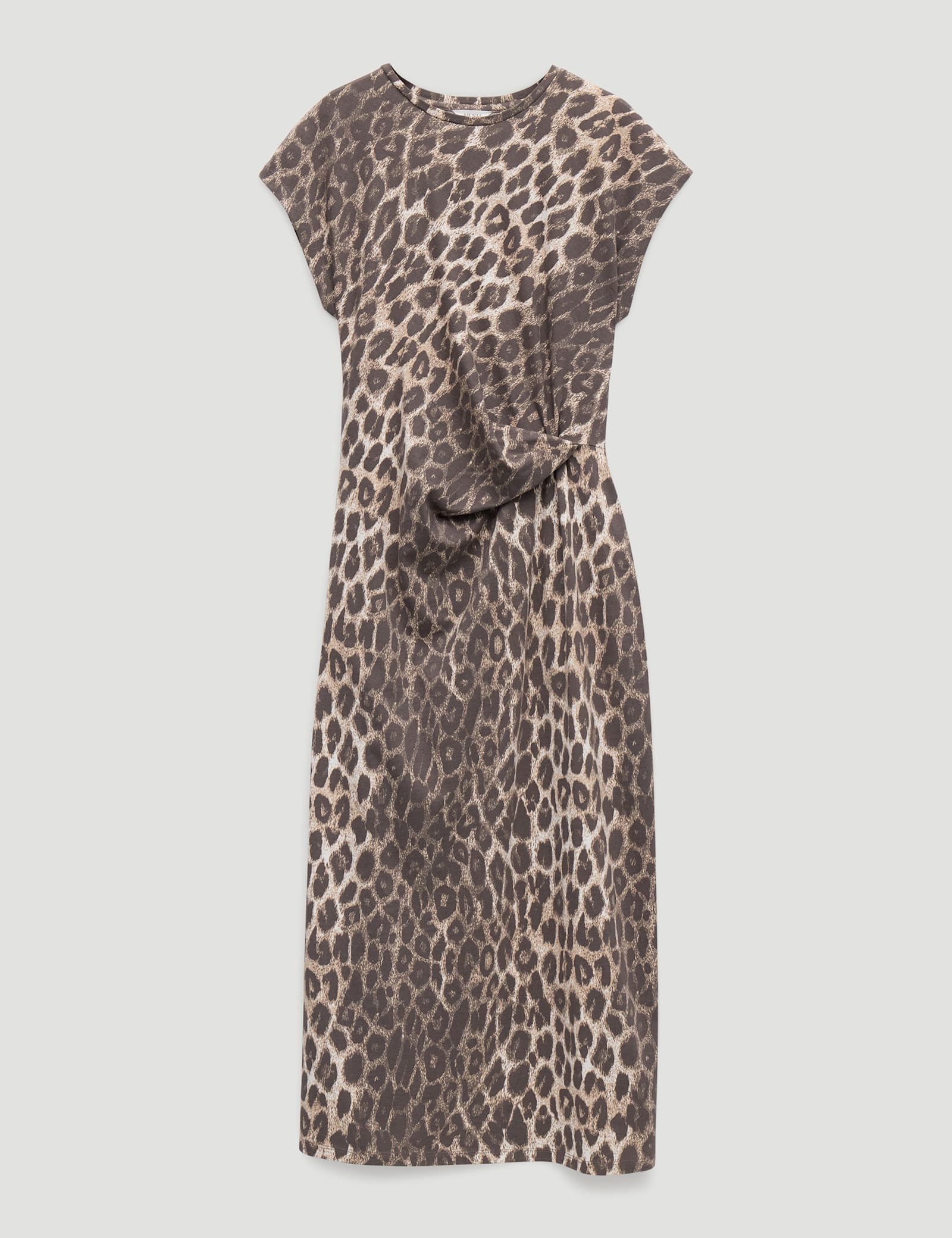 Pure Cotton Leopard Print Midi Column Dress - image 1