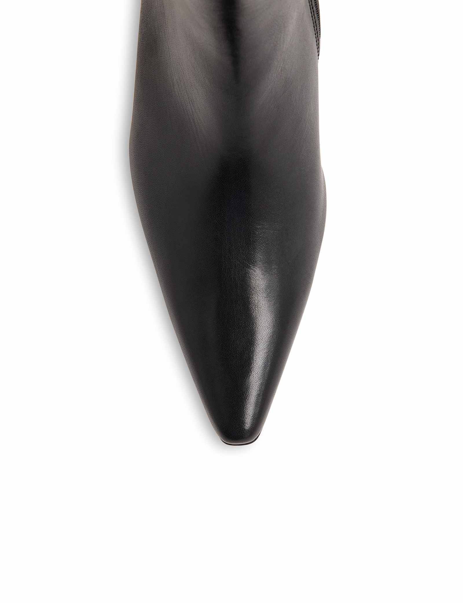 Leather Kitten Heel Pointed Ankle Boots - image 3