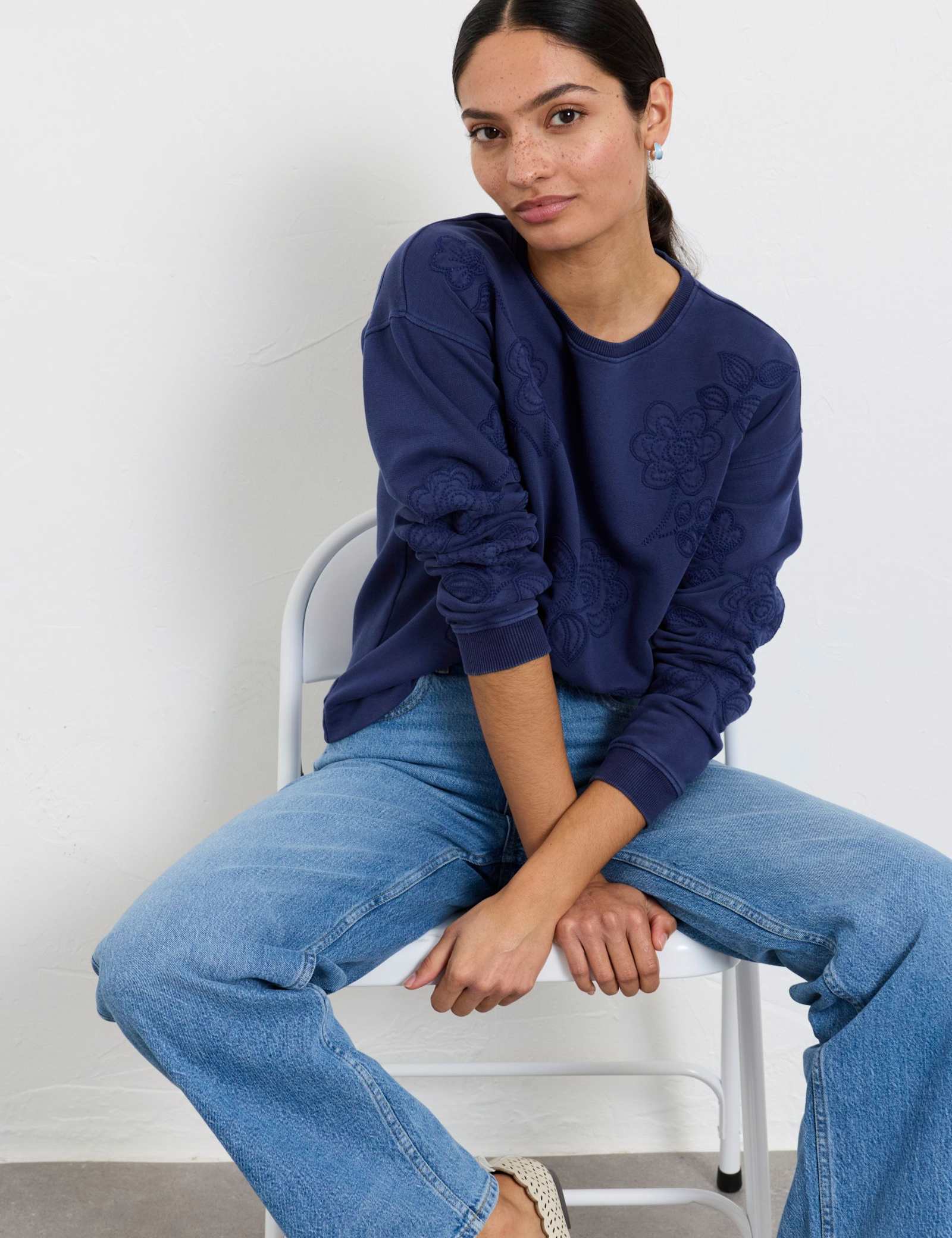 Pure Cotton Floral Applique Sweatshirt - image 2