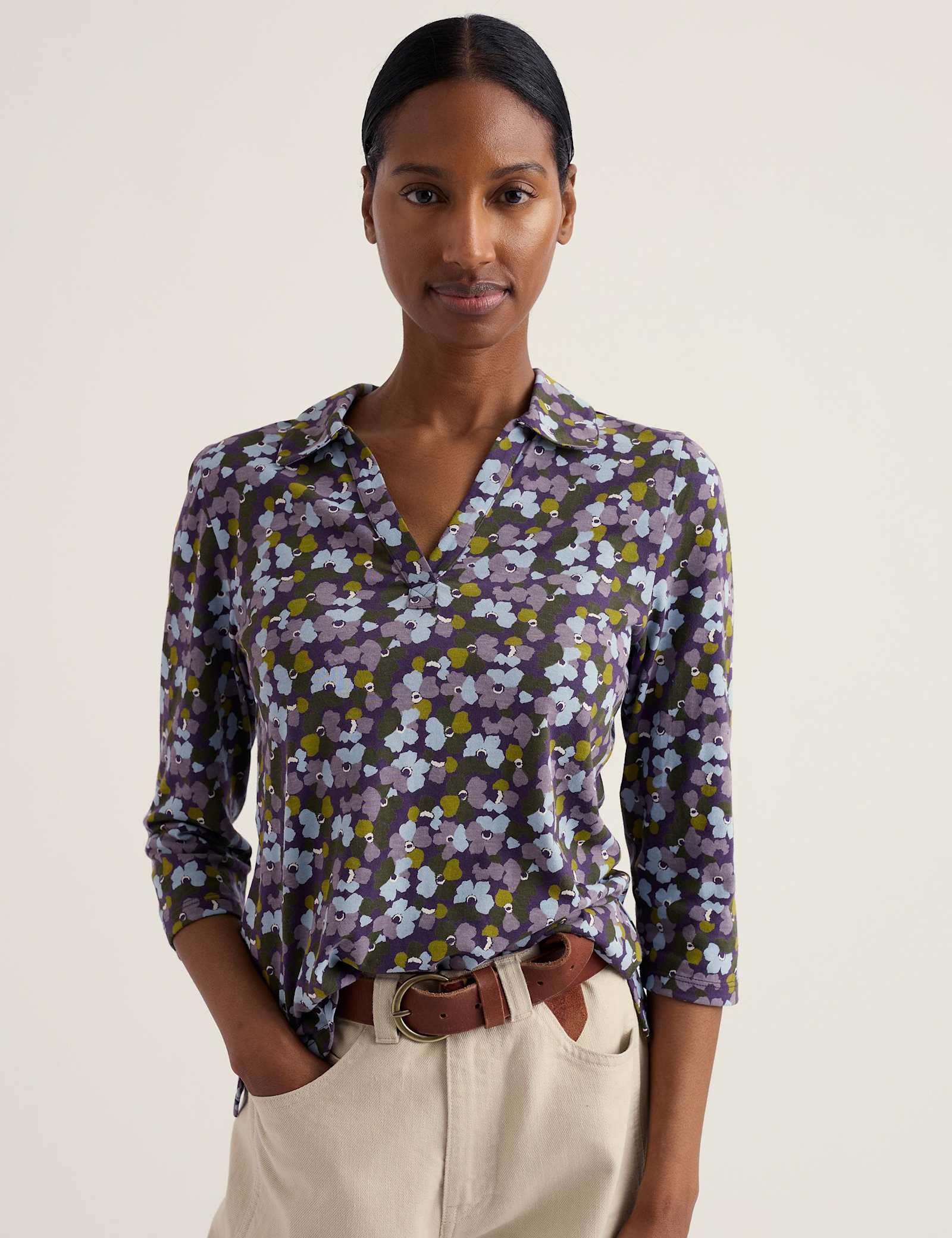 Pure Cotton Floral Collared Shirt - image 5