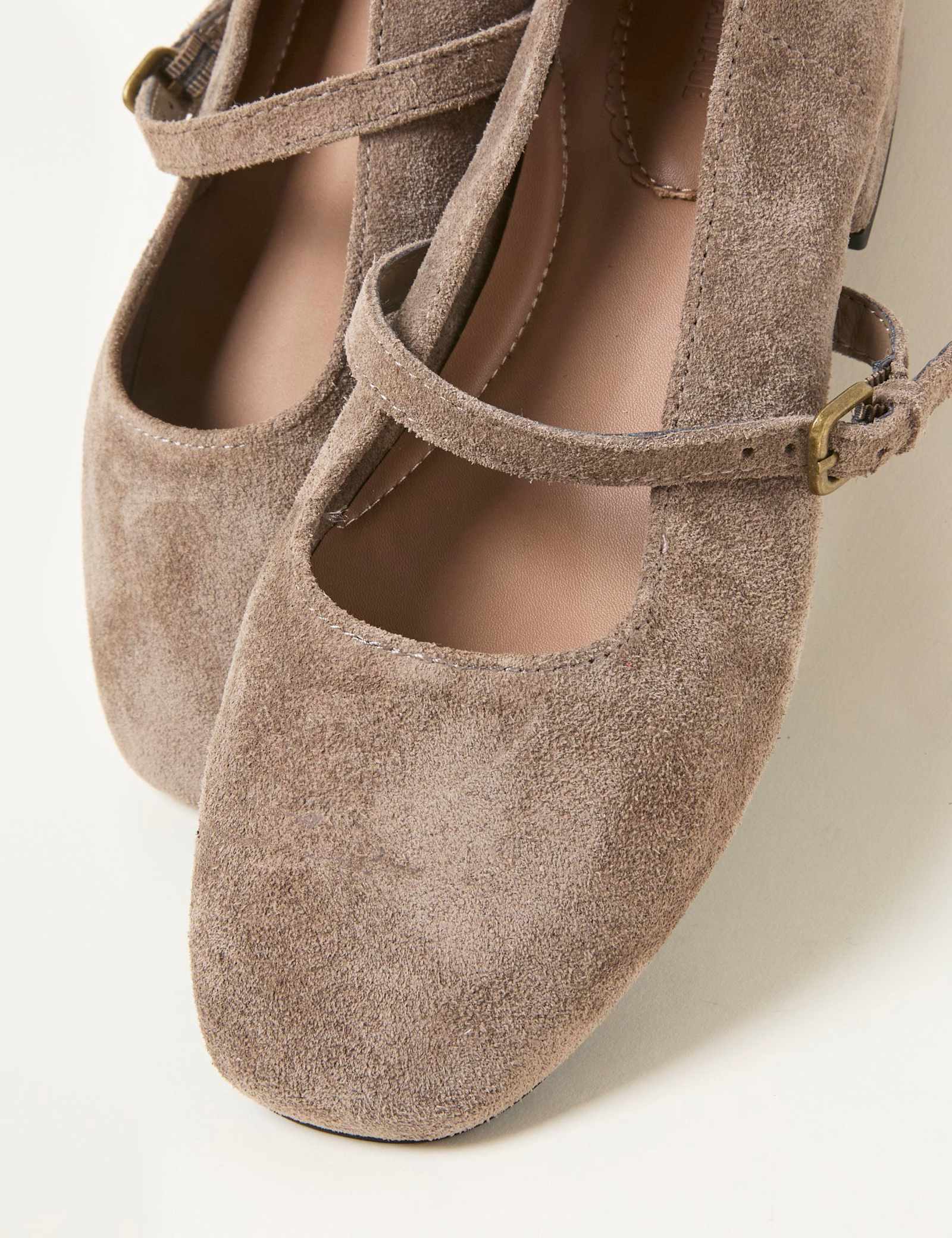 Suede Flat Mary Jane Ballet Pumps - image 3