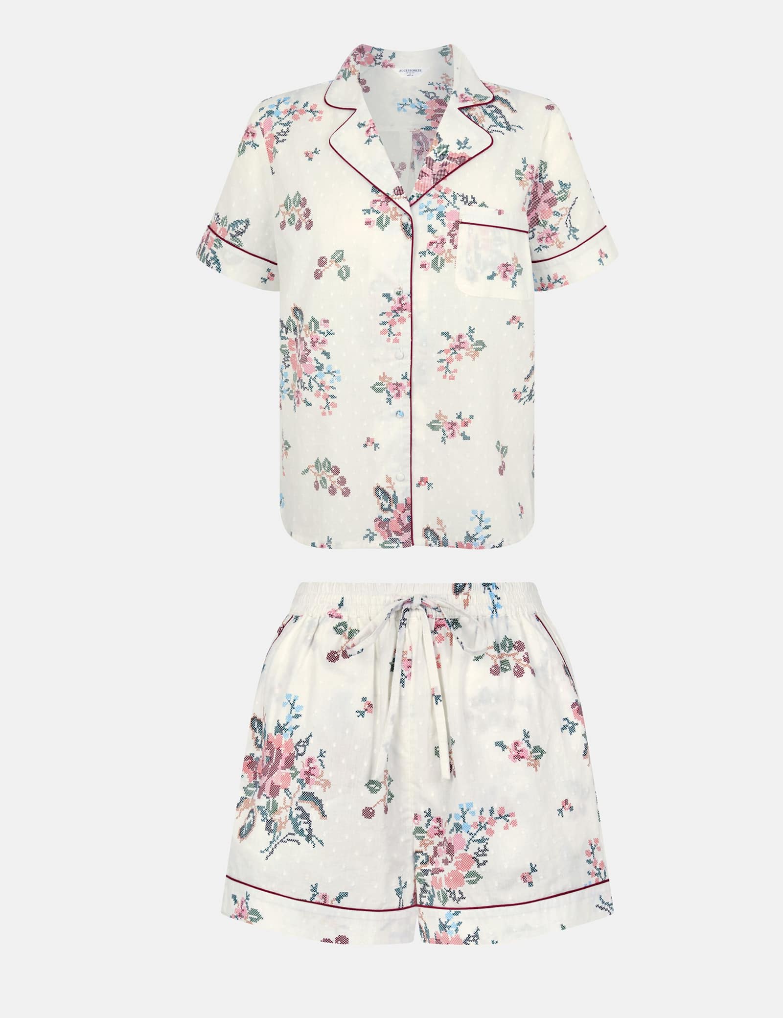 Pure Cotton Floral Shortie Set - image 2