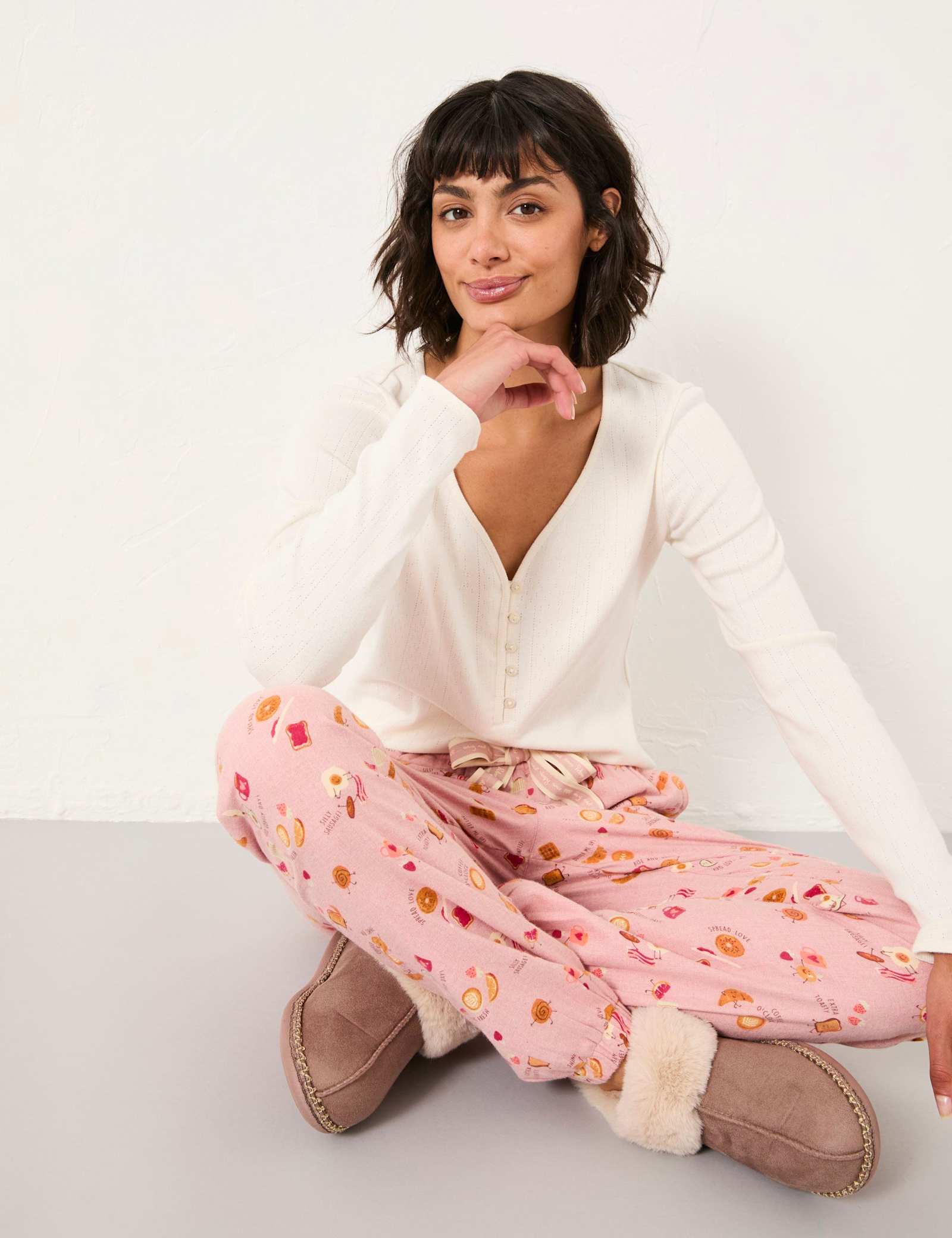 Pure Cotton Pointelle Pyjama Top - image 5